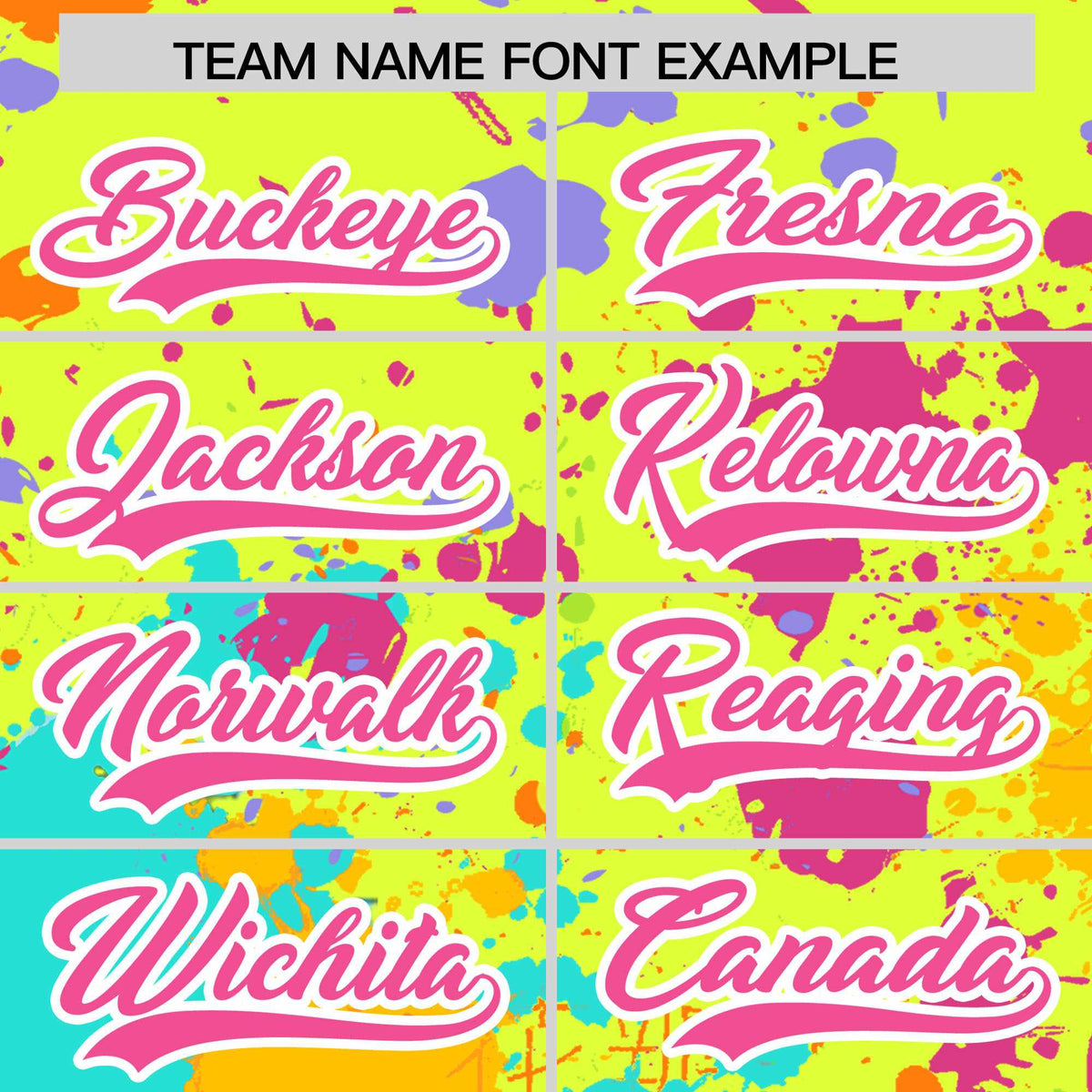 Custom Fluorescent Green Graffiti Fashion Baseball Jersey For Women| KXKSHOP