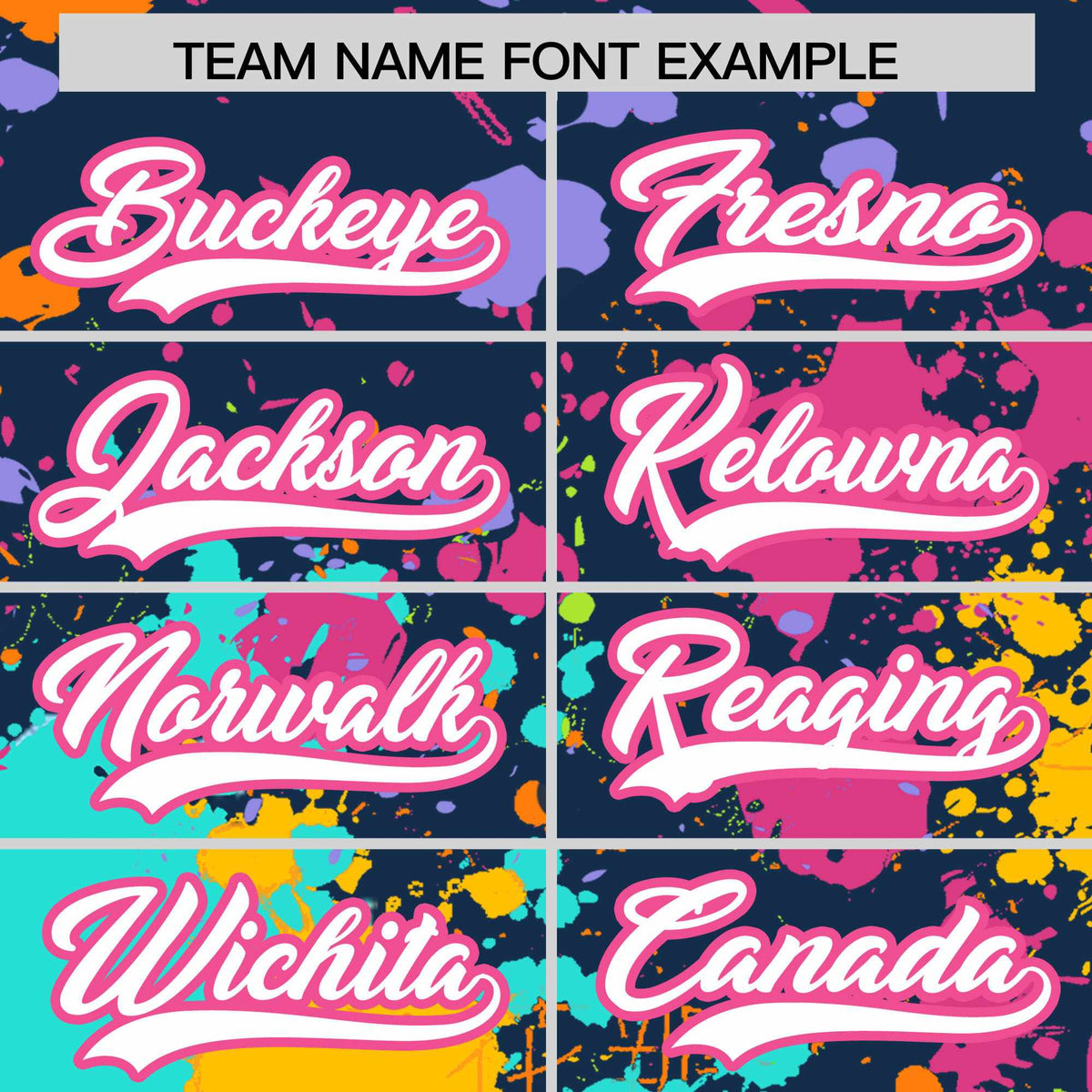 Custom Midnight Blue Graffiti Fashion Baseball Jersey For Women| KXKSHOP