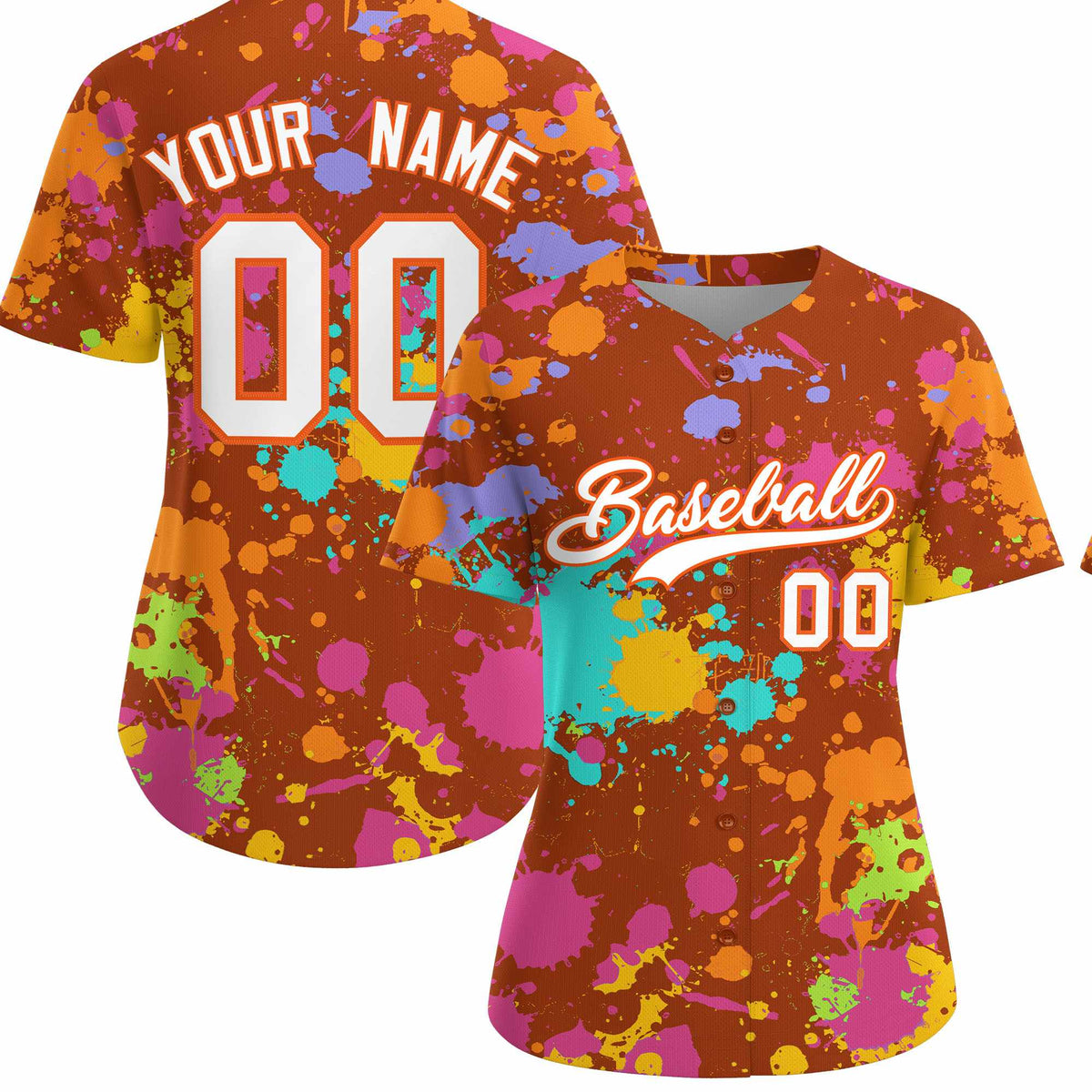 Custom Texas Orange Graffiti Fashion Baseball Jersey For Women| KXKSHOP