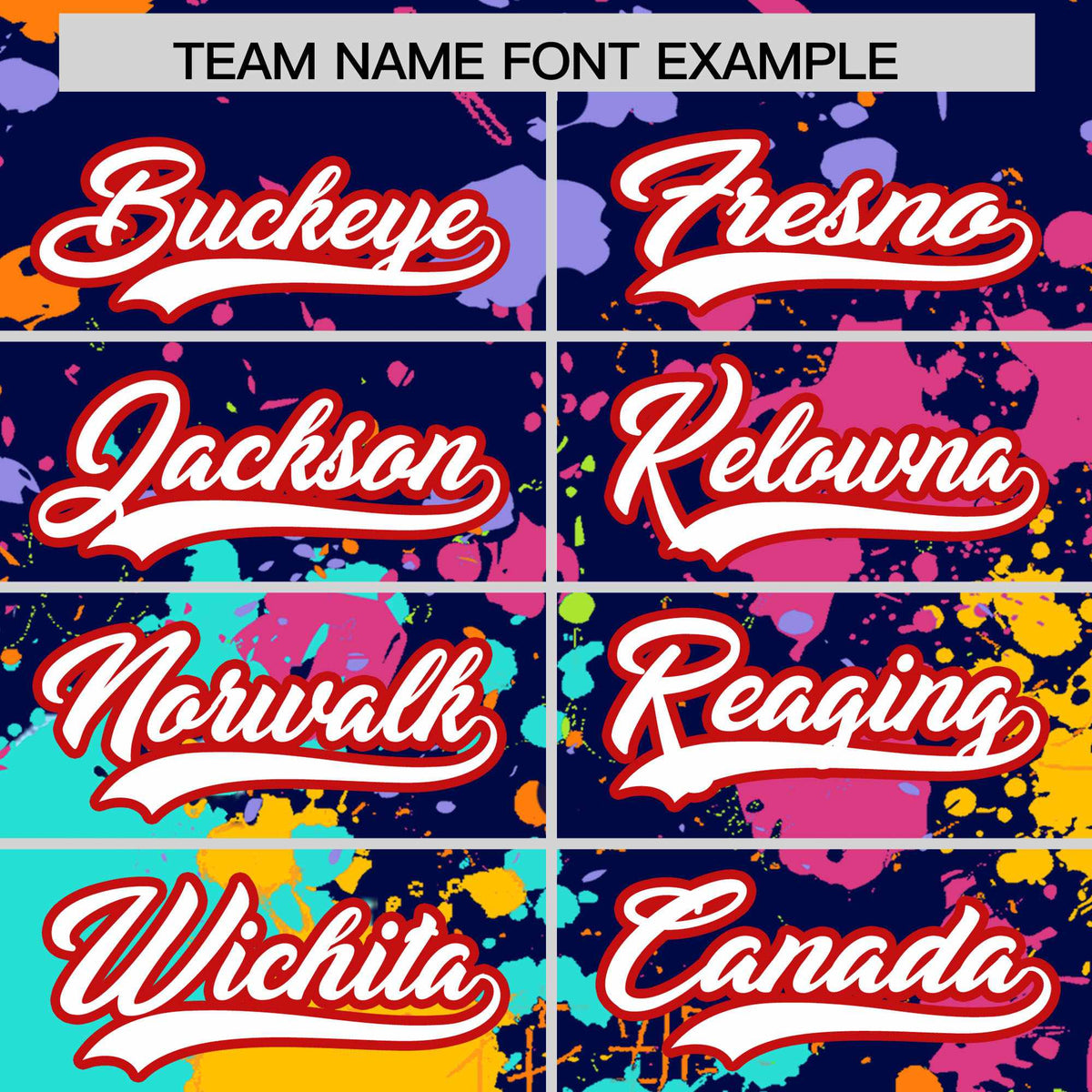 Custom Navy Graffiti Fashion Baseball Jersey For Women| KXKSHOP