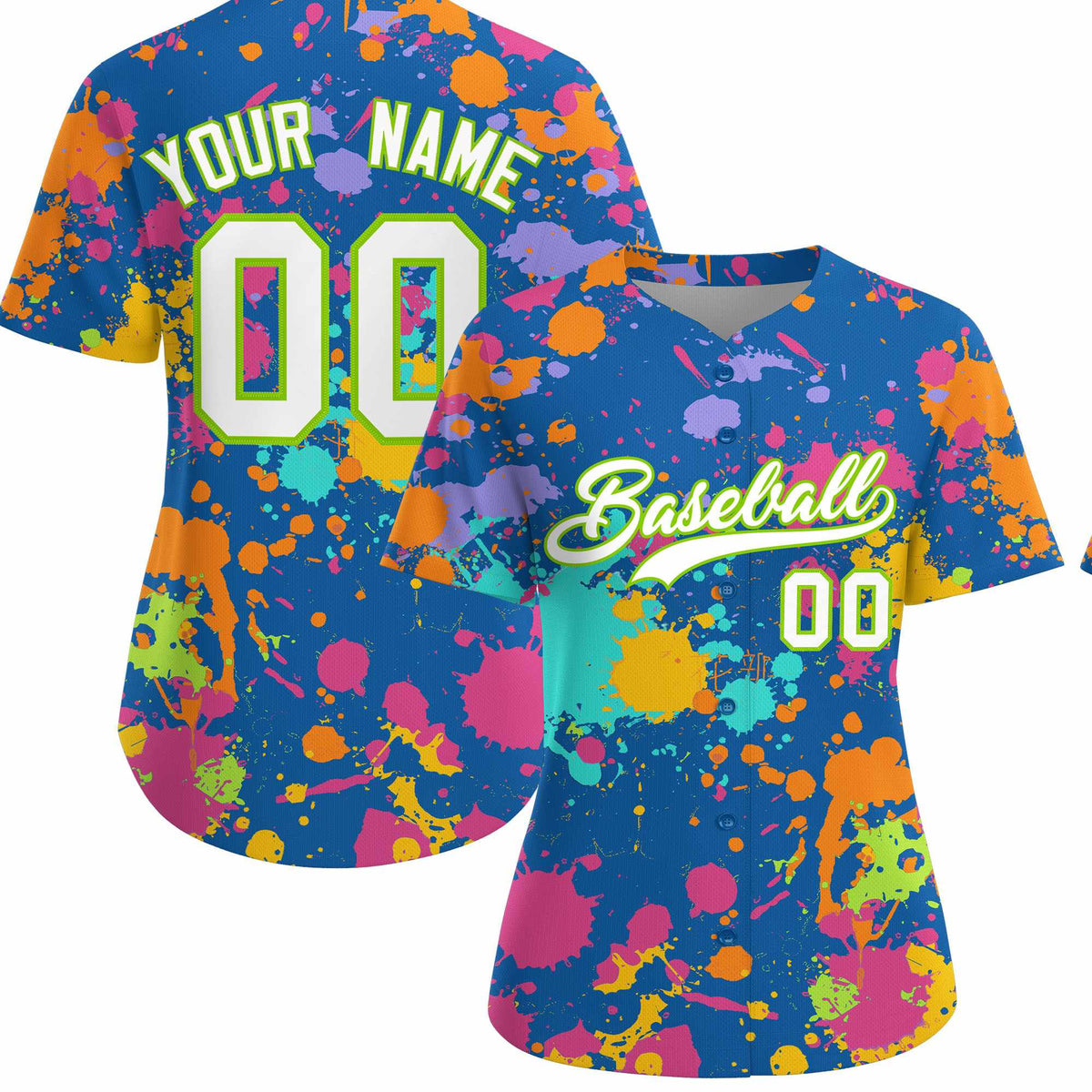 Custom Royal Graffiti Fashion Baseball Jersey For Women| KXKSHOP