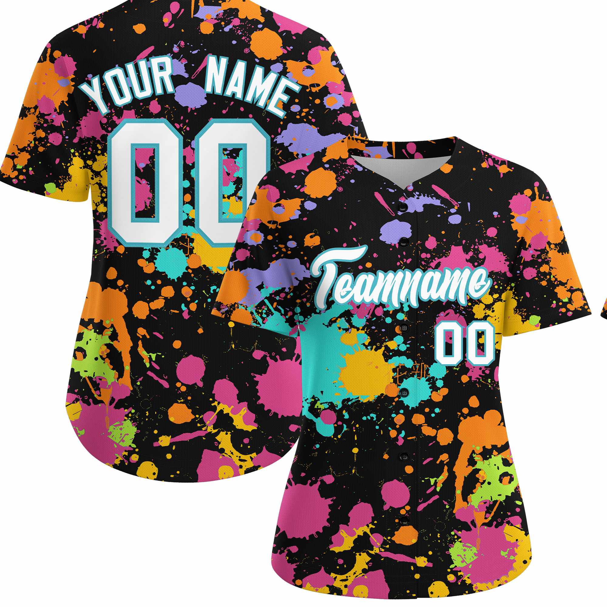 Custom Black Graffiti Fashion Baseball Jersey For Women| KXKSHOP