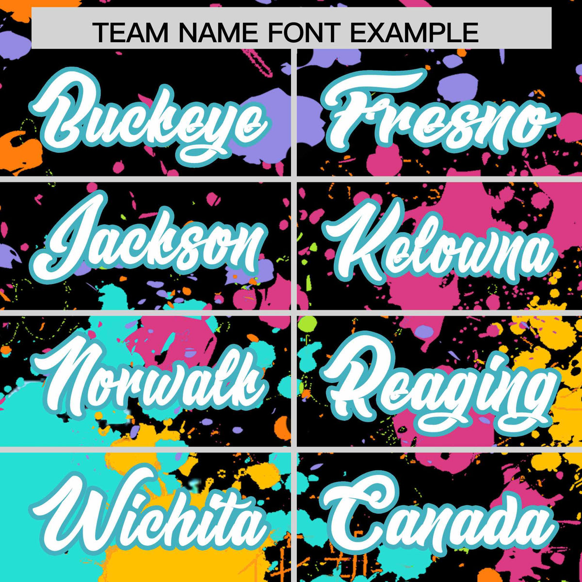 Custom Black Graffiti Fashion Baseball Jersey For Women| KXKSHOP