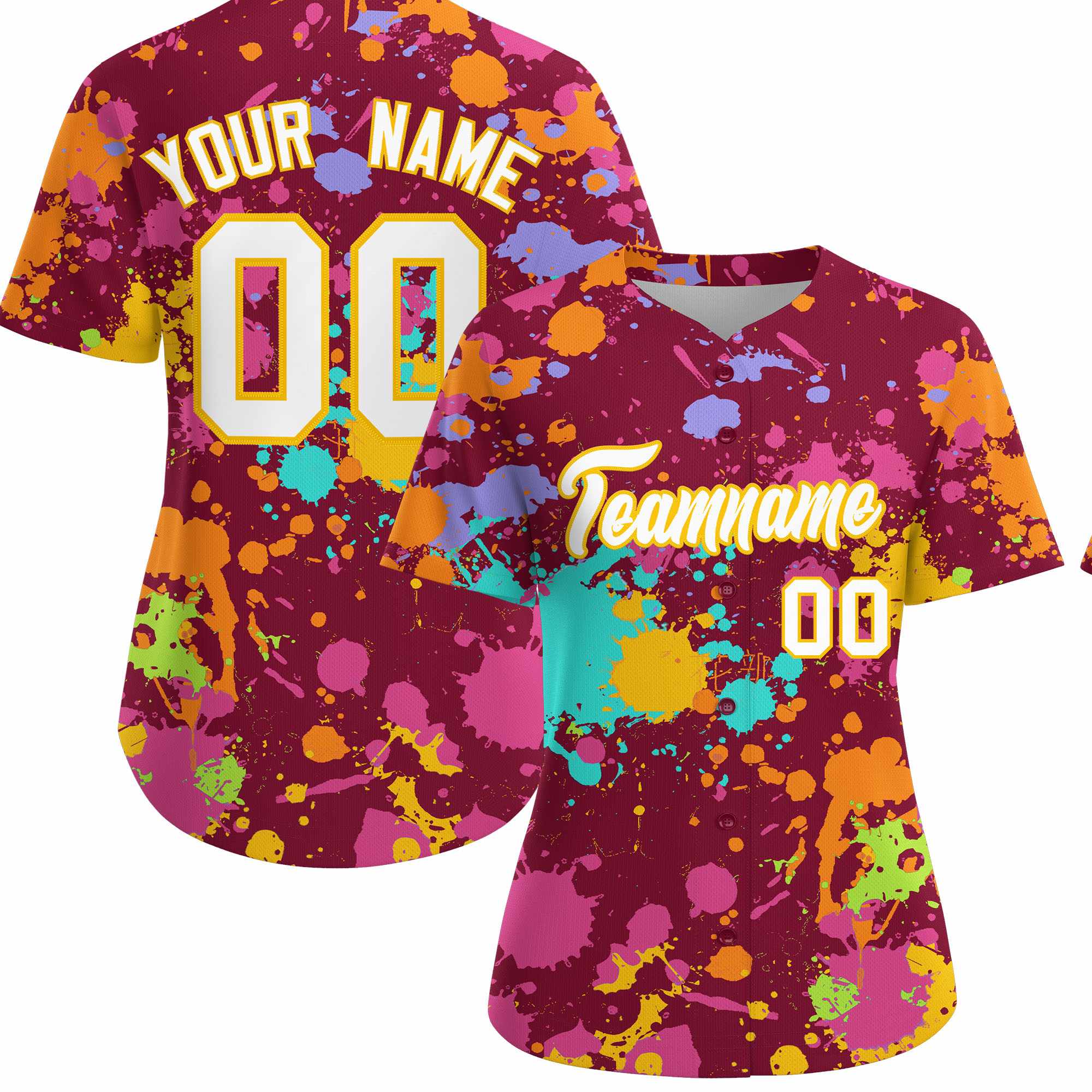 Custom Crimson Graffiti Fashion Baseball Jersey For Women| KXKSHOP