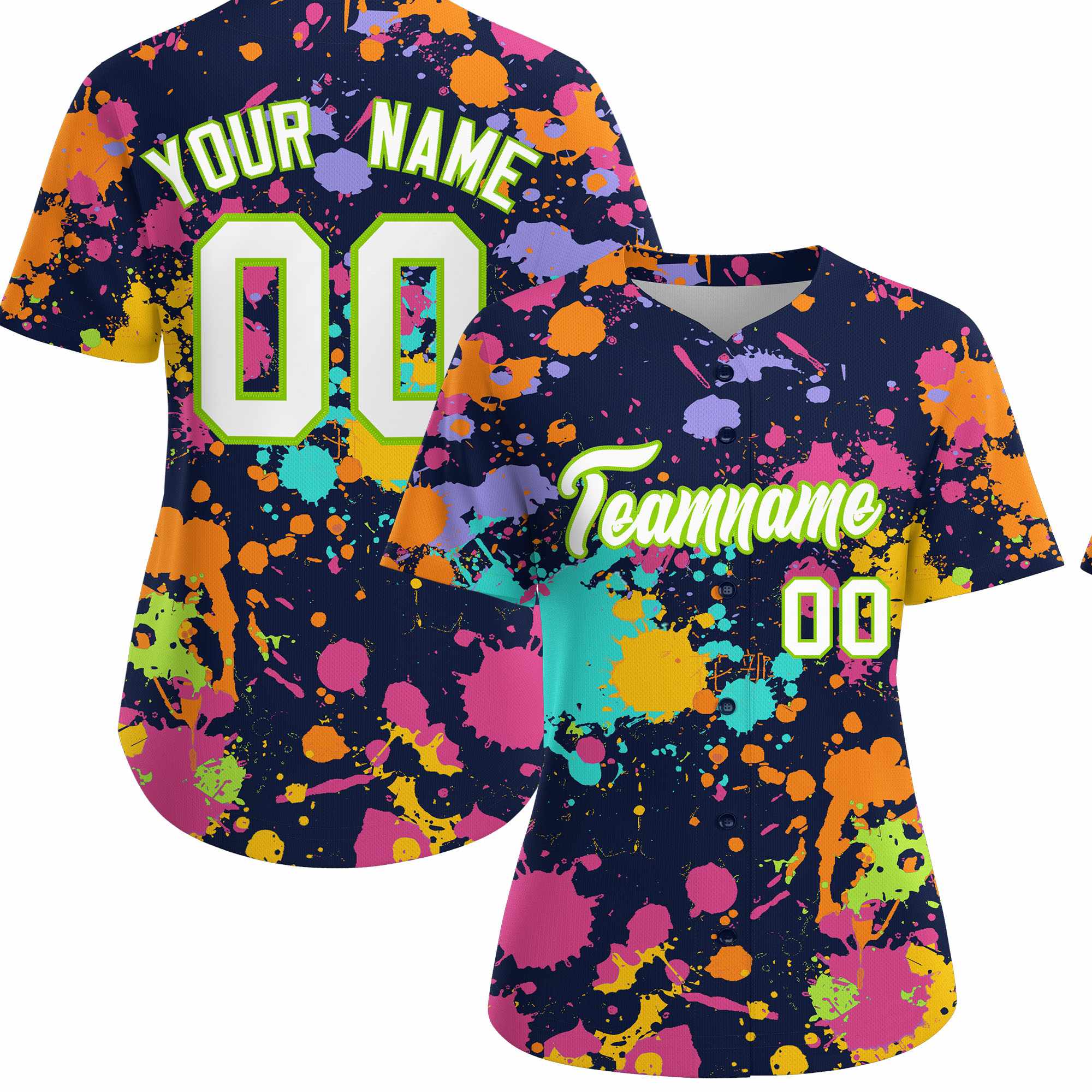 Custom Navy Graffiti Fashion Baseball Jersey For Women| KXKSHOP