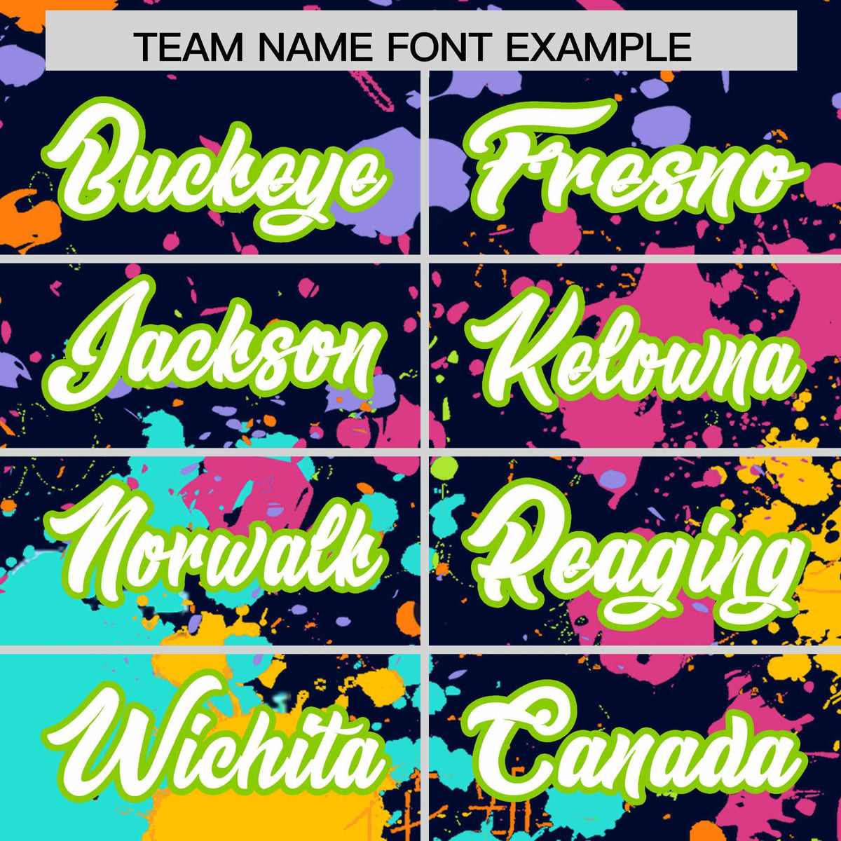 Custom Navy Graffiti Fashion Baseball Jersey For Women| KXKSHOP