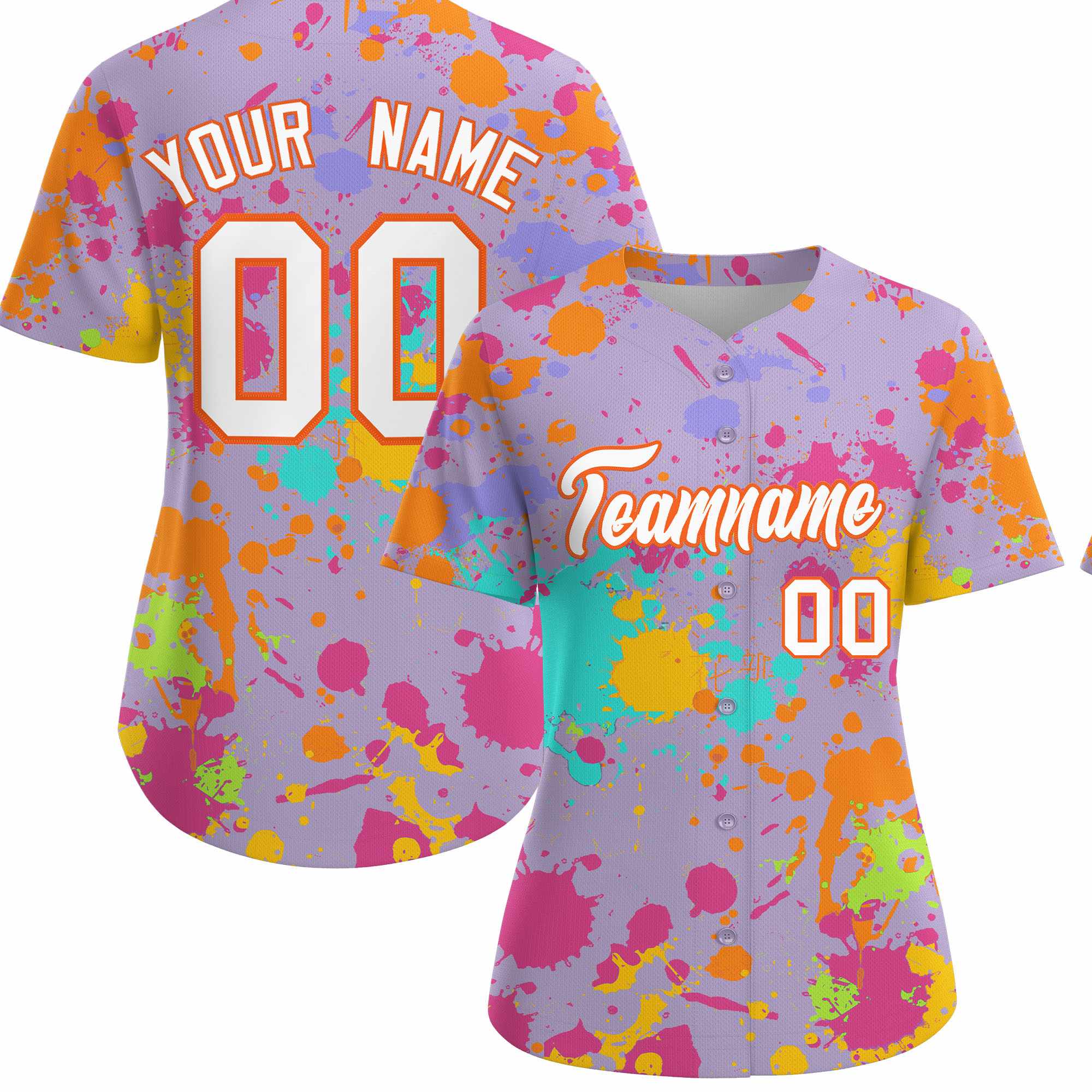 Custom Light Purple Graffiti Fashion Baseball Jersey For Women| KXKSHOP