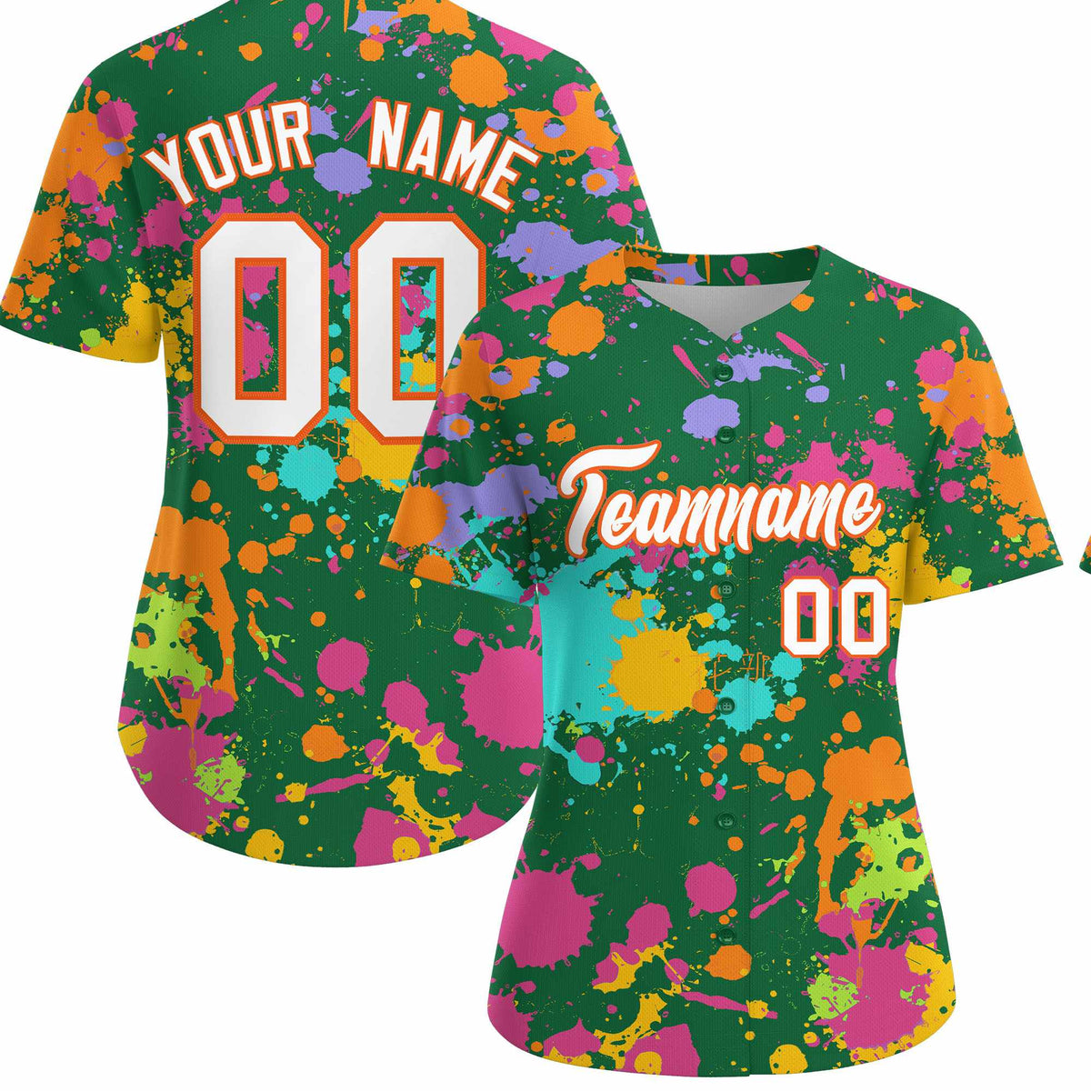 Custom Kelly Green Graffiti Fashion Baseball Jersey For Women| KXKSHOP