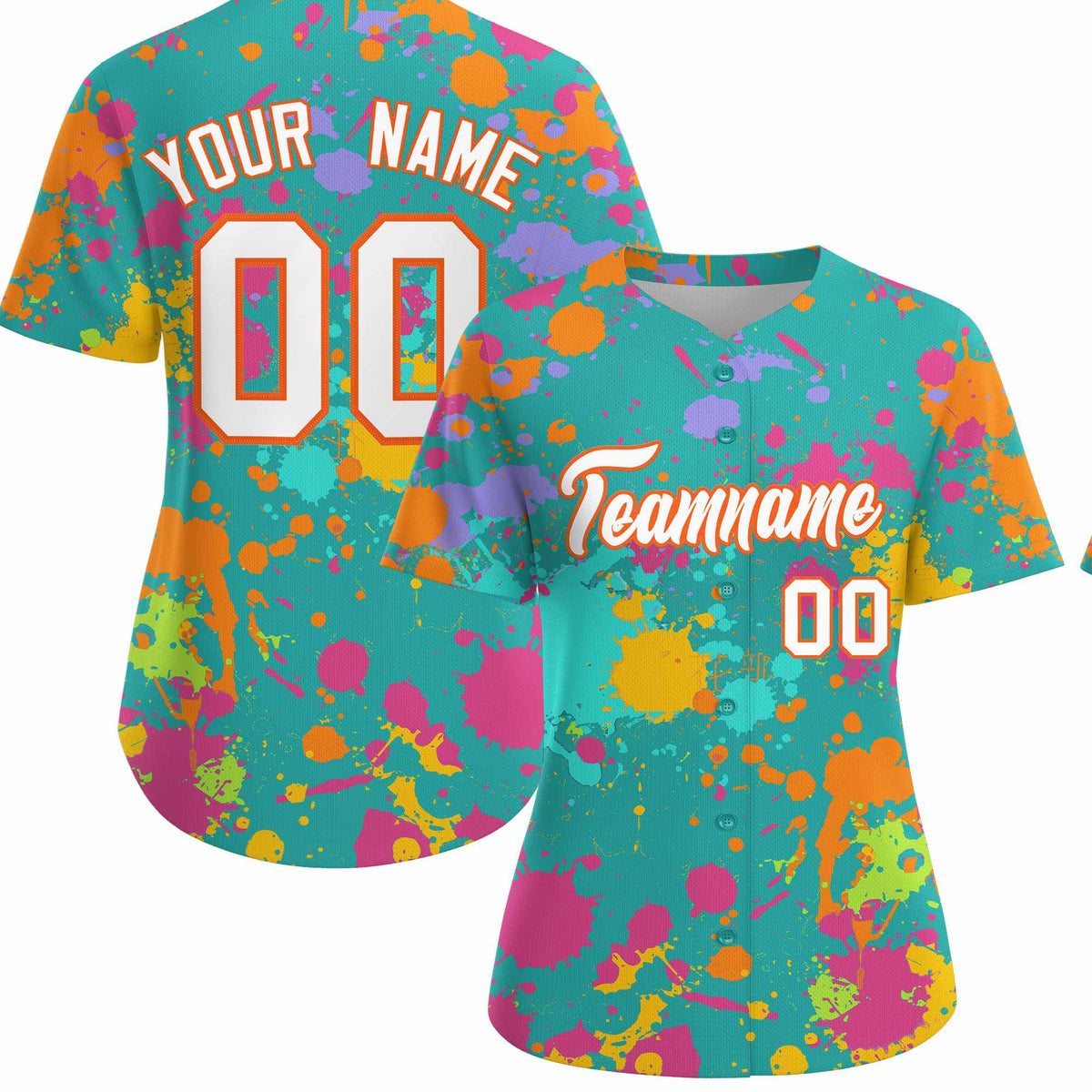 Custom Aqua Graffiti Fashion Baseball Jersey For Women| KXKSHOP