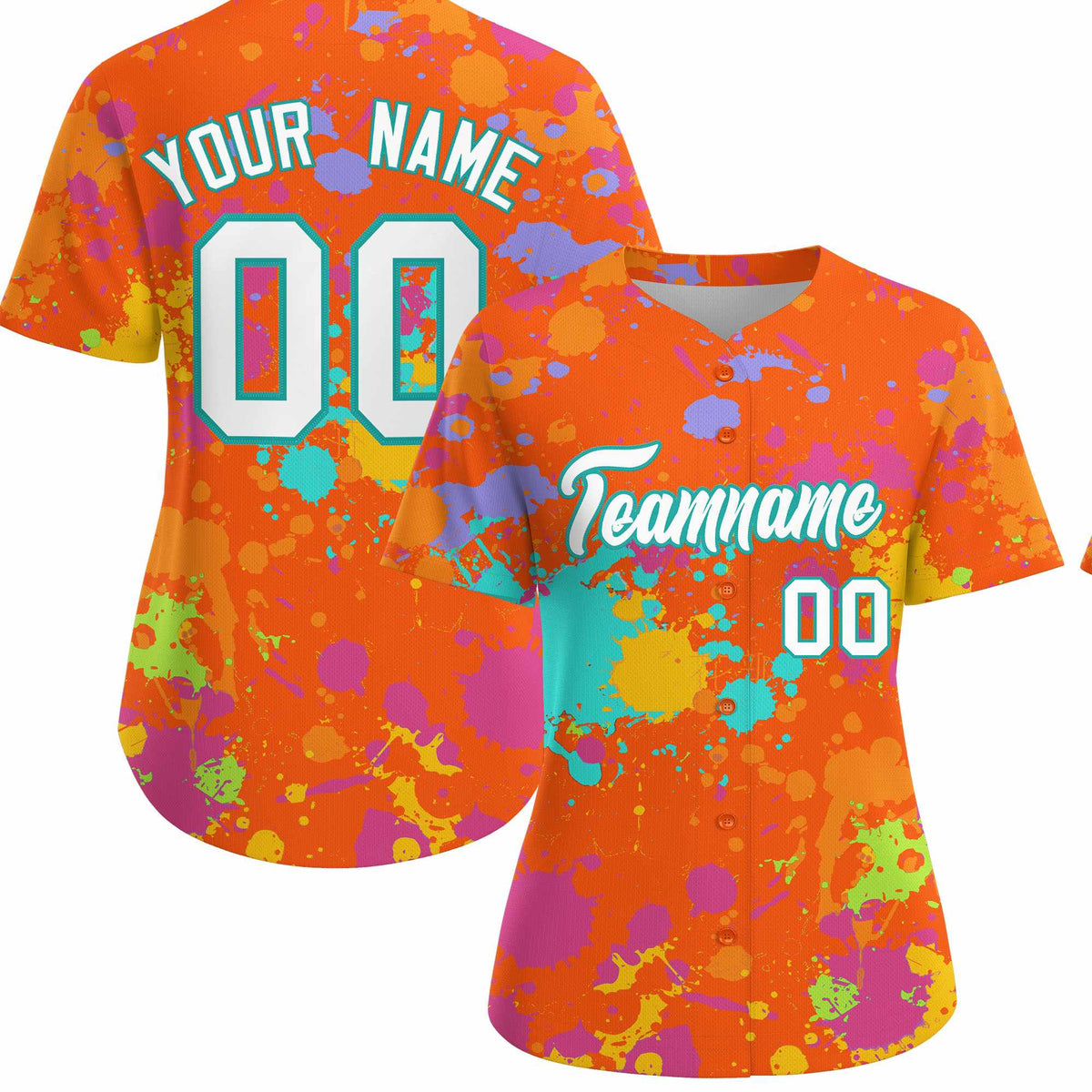 Custom Orange Graffiti Fashion Baseball Jersey For Women| KXKSHOP