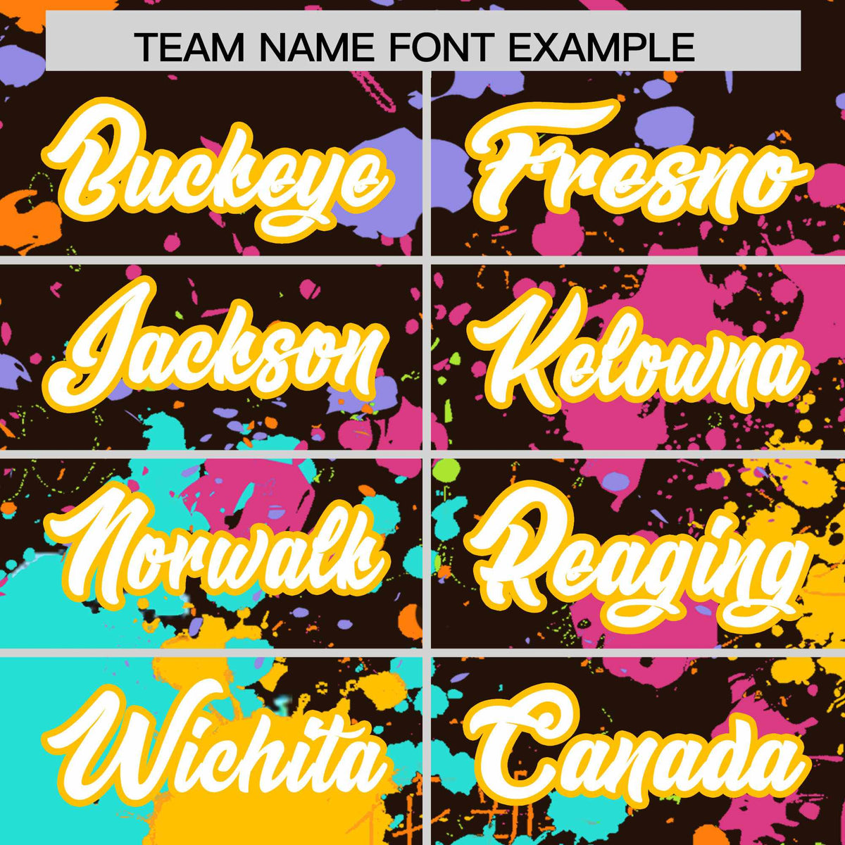 Custom Brown Graffiti Fashion Baseball Jersey For Women| KXKSHOP