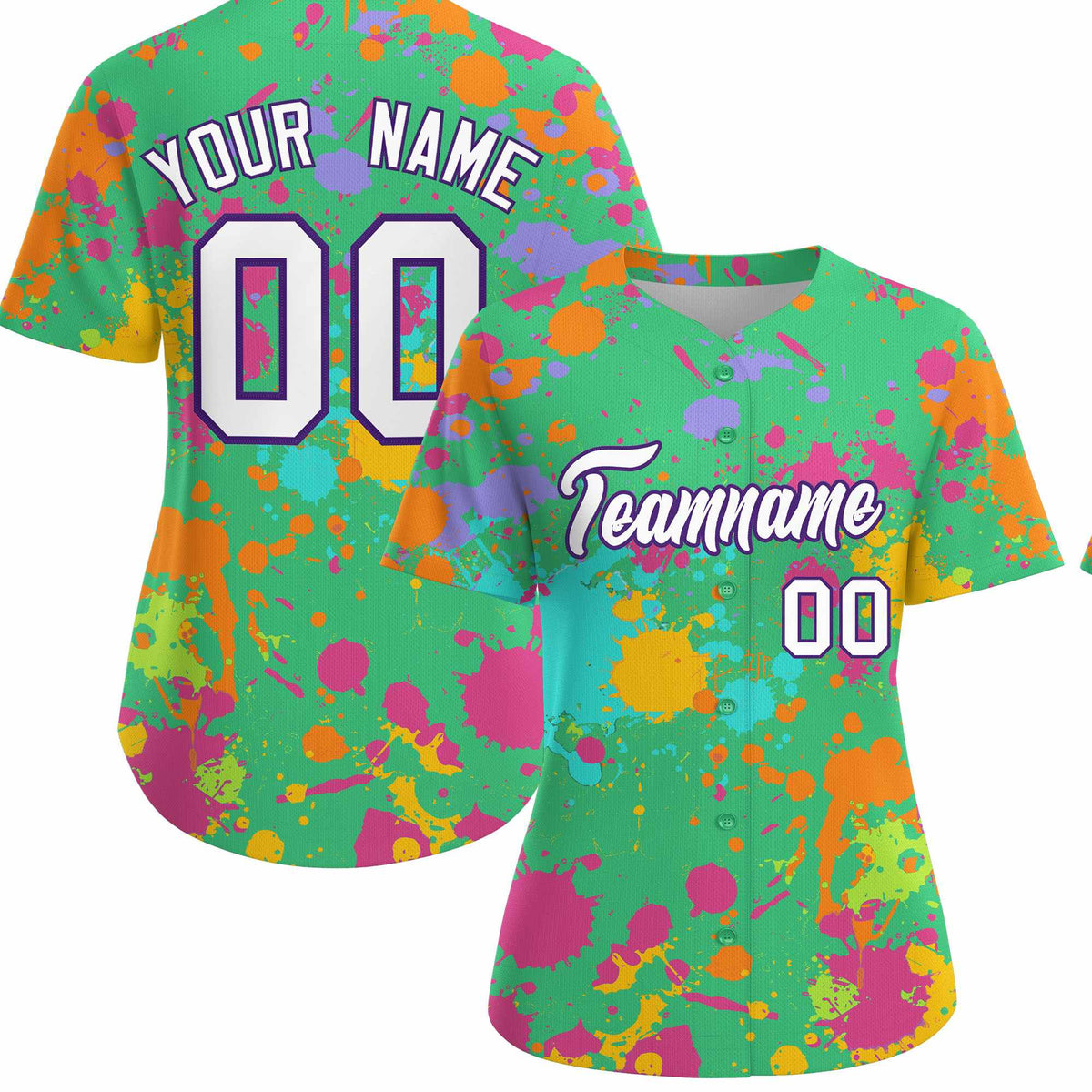 Custom Green Graffiti Fashion Baseball Jersey For Women| KXKSHOP