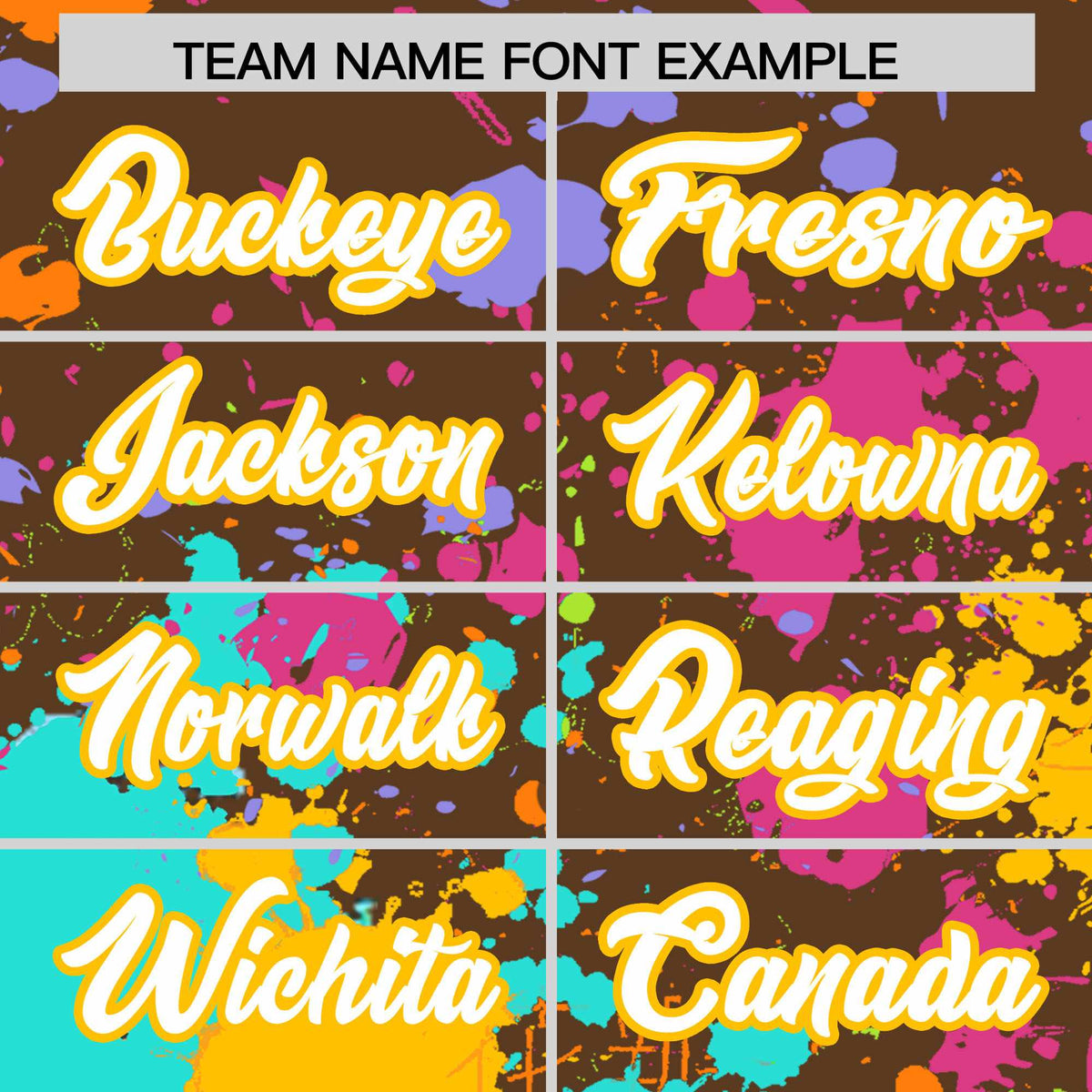 Custom Light Brown Graffiti Fashion Baseball Jersey For Women| KXKSHOP