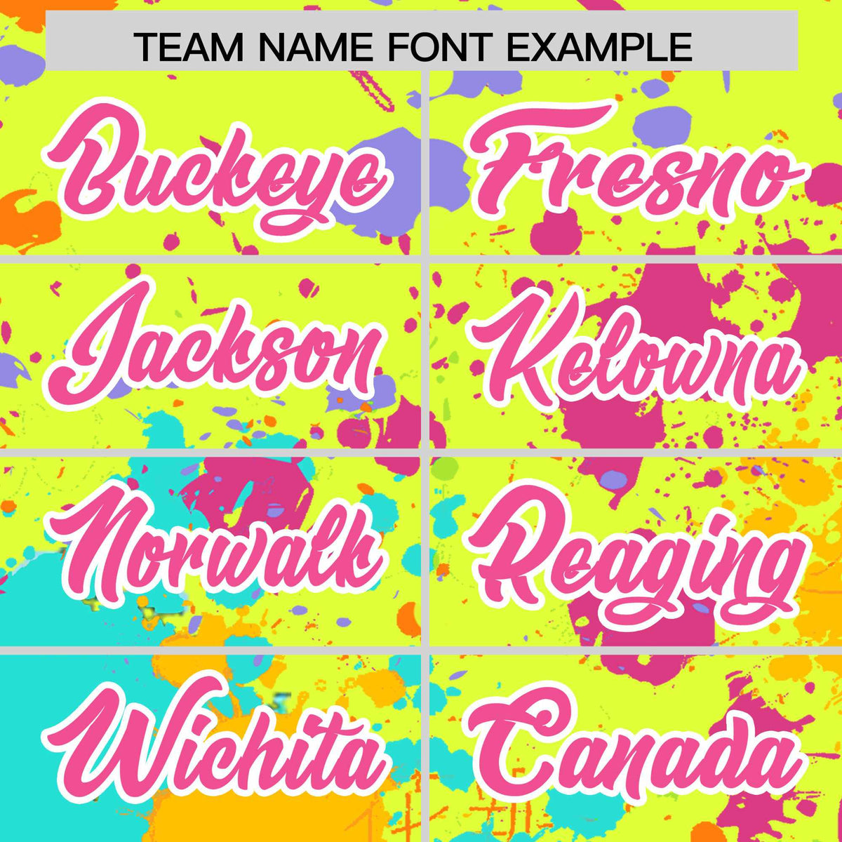 Custom Fluorescent Green Graffiti Fashion Baseball Jersey For Women| KXKSHOP