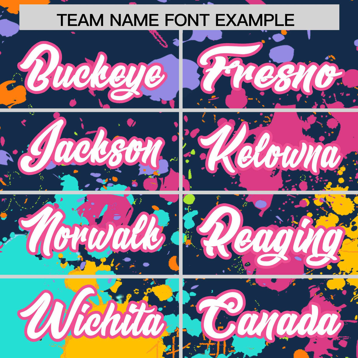 Custom Midnight Blue Graffiti Fashion Baseball Jersey For Women| KXKSHOP