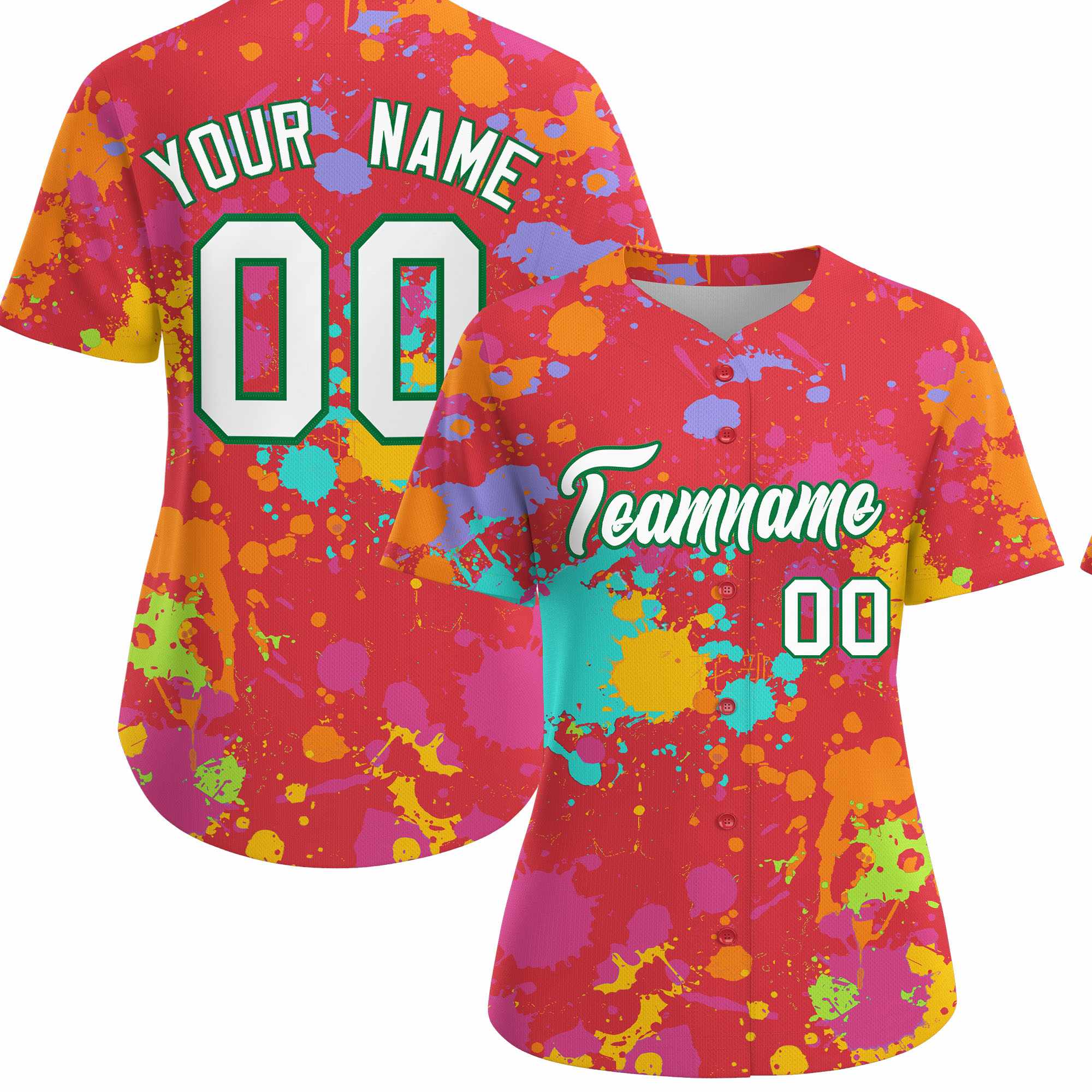 Custom Light Red Graffiti Fashion Baseball Jersey For Women| KXKSHOP