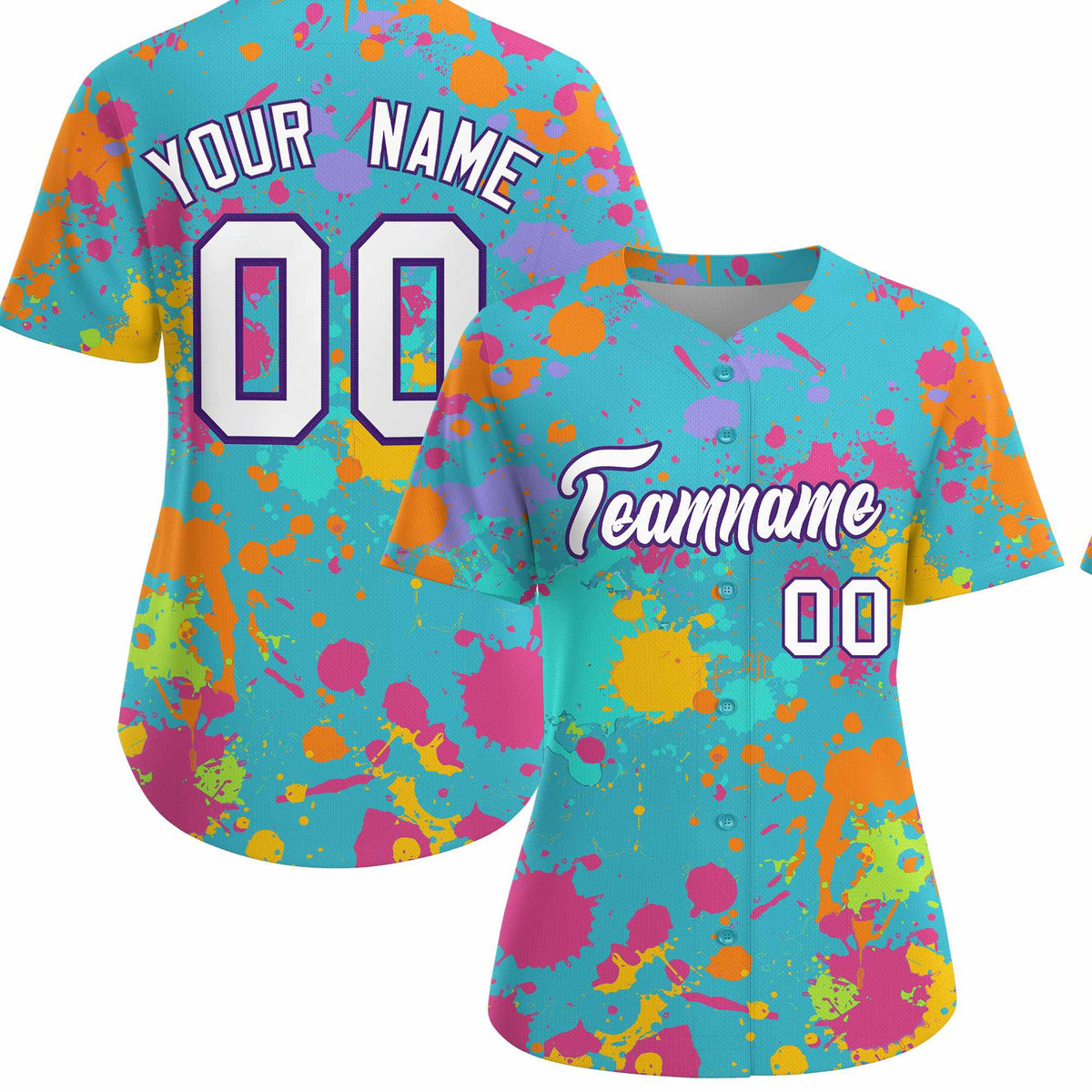 Custom Sky Blue Graffiti Fashion Baseball Jersey For Women| KXKSHOP