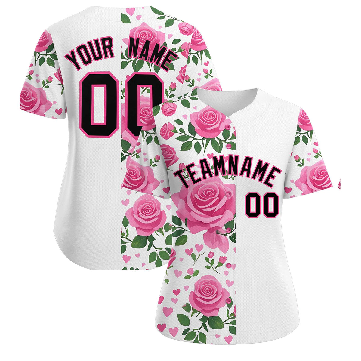 Custom White Black Breast Cancer Awareness Month Pink Ribbon Authentic Baseball Jersey for Women