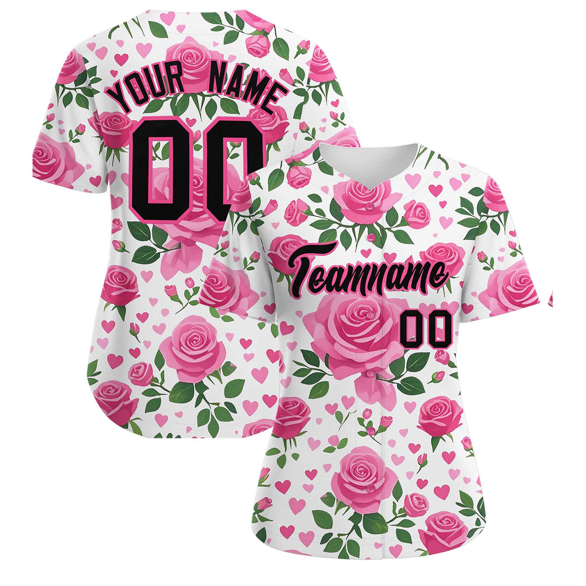 Custom White Black Breast Cancer Awareness Month Pink Ribbon Authentic Baseball Jersey for Women