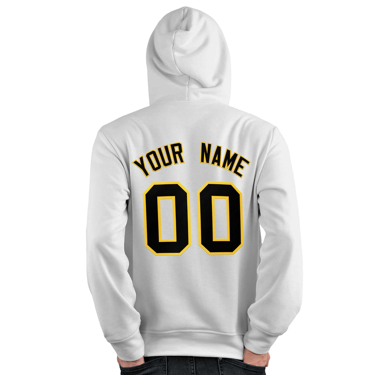 Custom White Gold-Black Classic Style Personalized Sport Pullover Hoodie| KXKSHOP