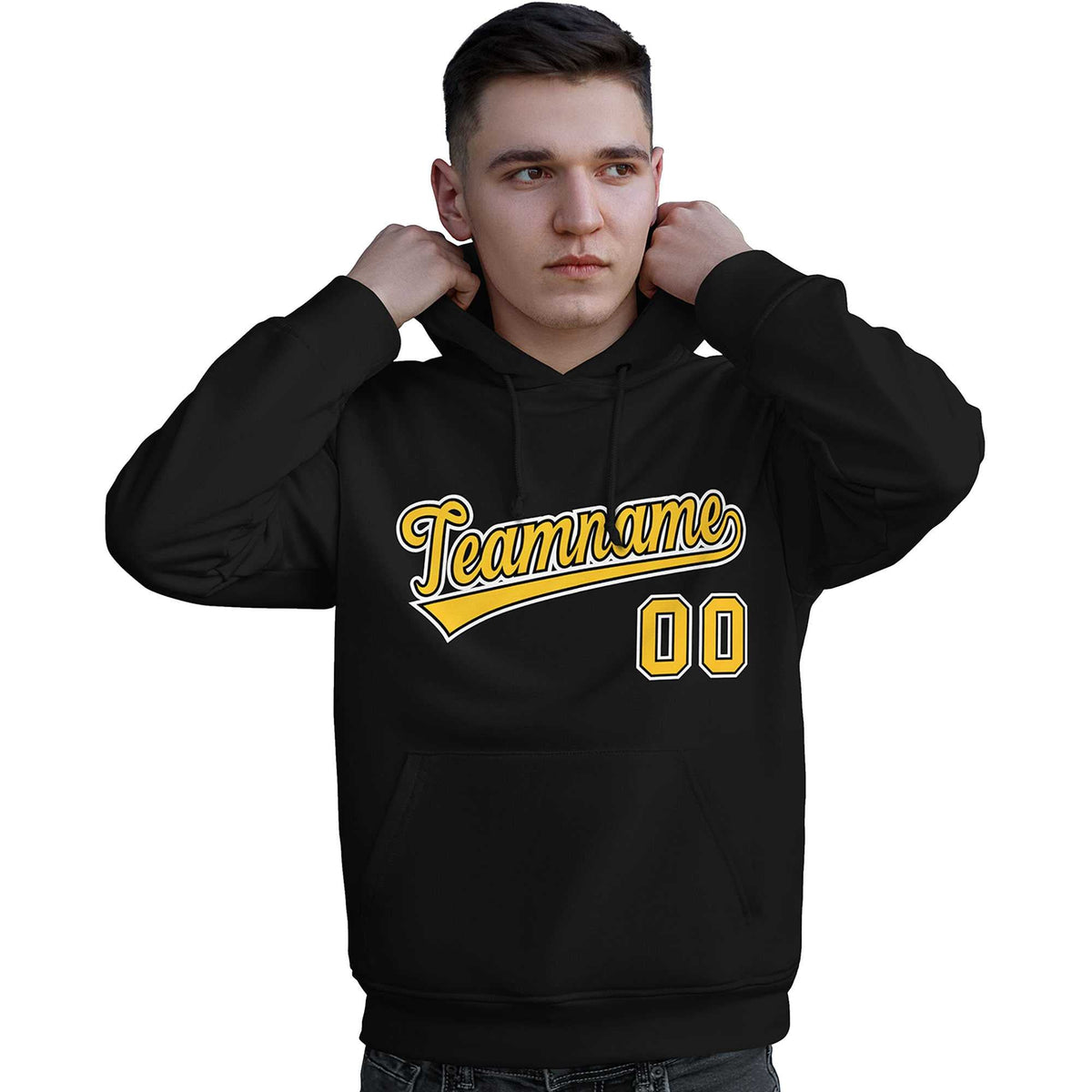 Custom Black Gold-White Classic Style Personalized Sport Pullover Hoodie| KXKSHOP