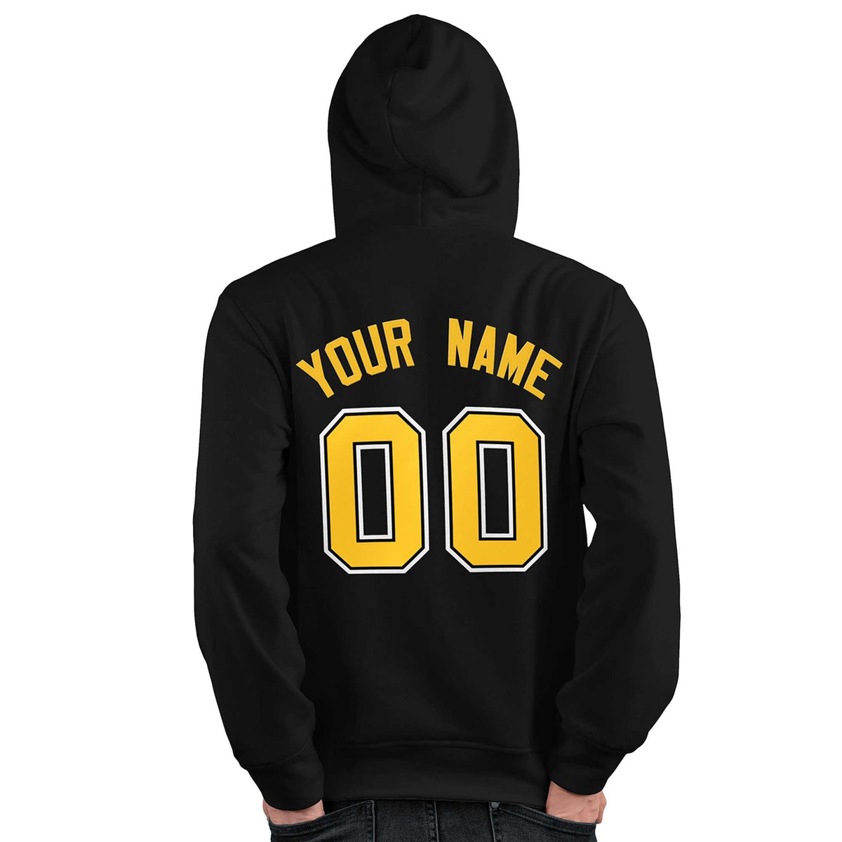 Custom Black Gold-White Classic Style Personalized Sport Pullover Hoodie| KXKSHOP