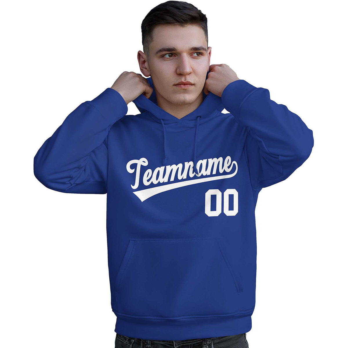 Custom Royal White Classic Style Personalized Sport Pullover Hoodie| KXKSHOP