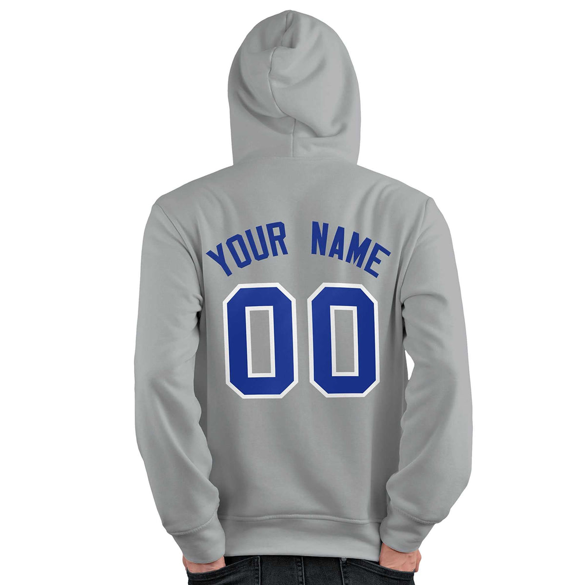 Custom Gray Royal-White Classic Style Personalized Sport Pullover Hoodie| KXKSHOP