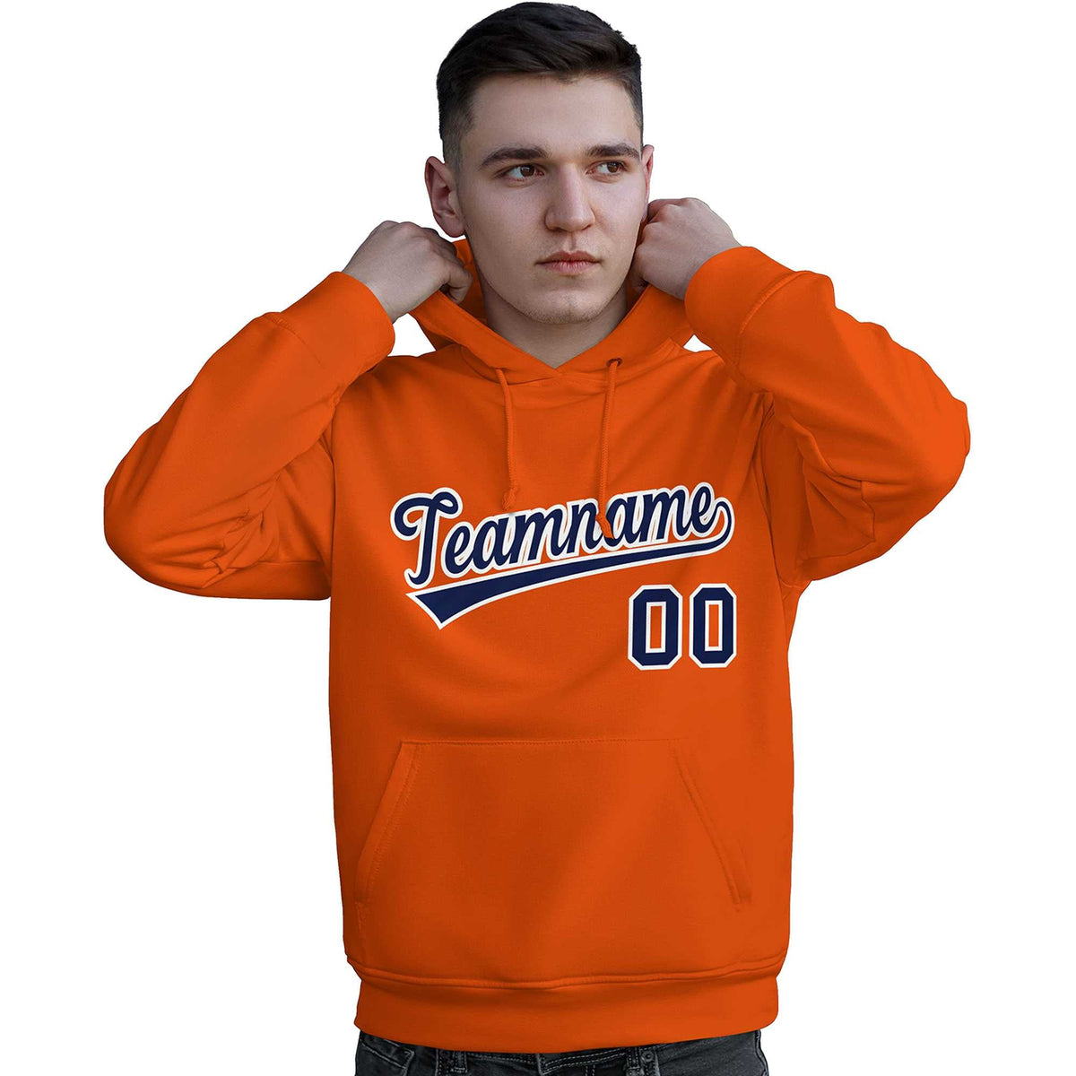 Custom Orange Royal-White Classic Style Personalized Sport Pullover Hoodie| KXKSHOP