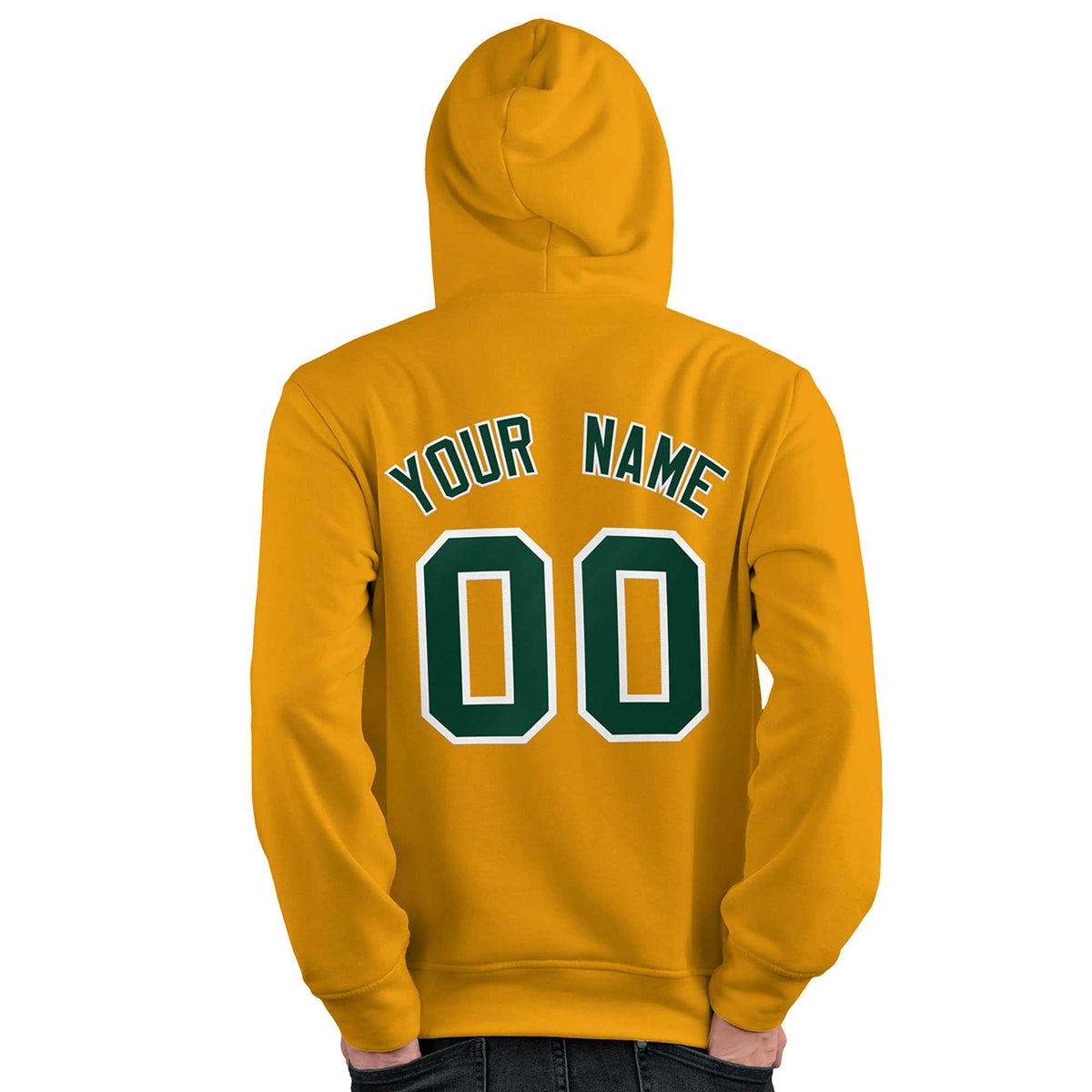 Custom Gold Kelly Green-White Classic Style Personalized Sport Pullover Hoodie| KXKSHOP