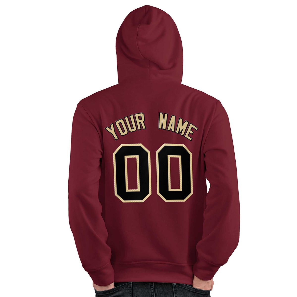 Custom Cardinal Black-Old Gold Classic Style Personalized Sport Pullover Hoodie| KXKSHOP