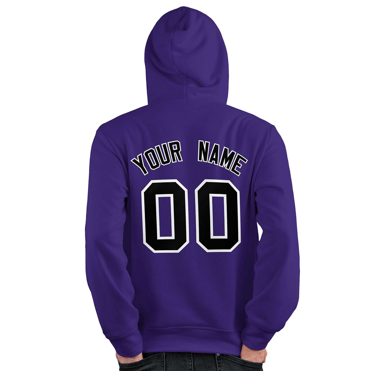Custom Purple Black-White Classic Style Personalized Sport Pullover Hoodie| KXKSHOP