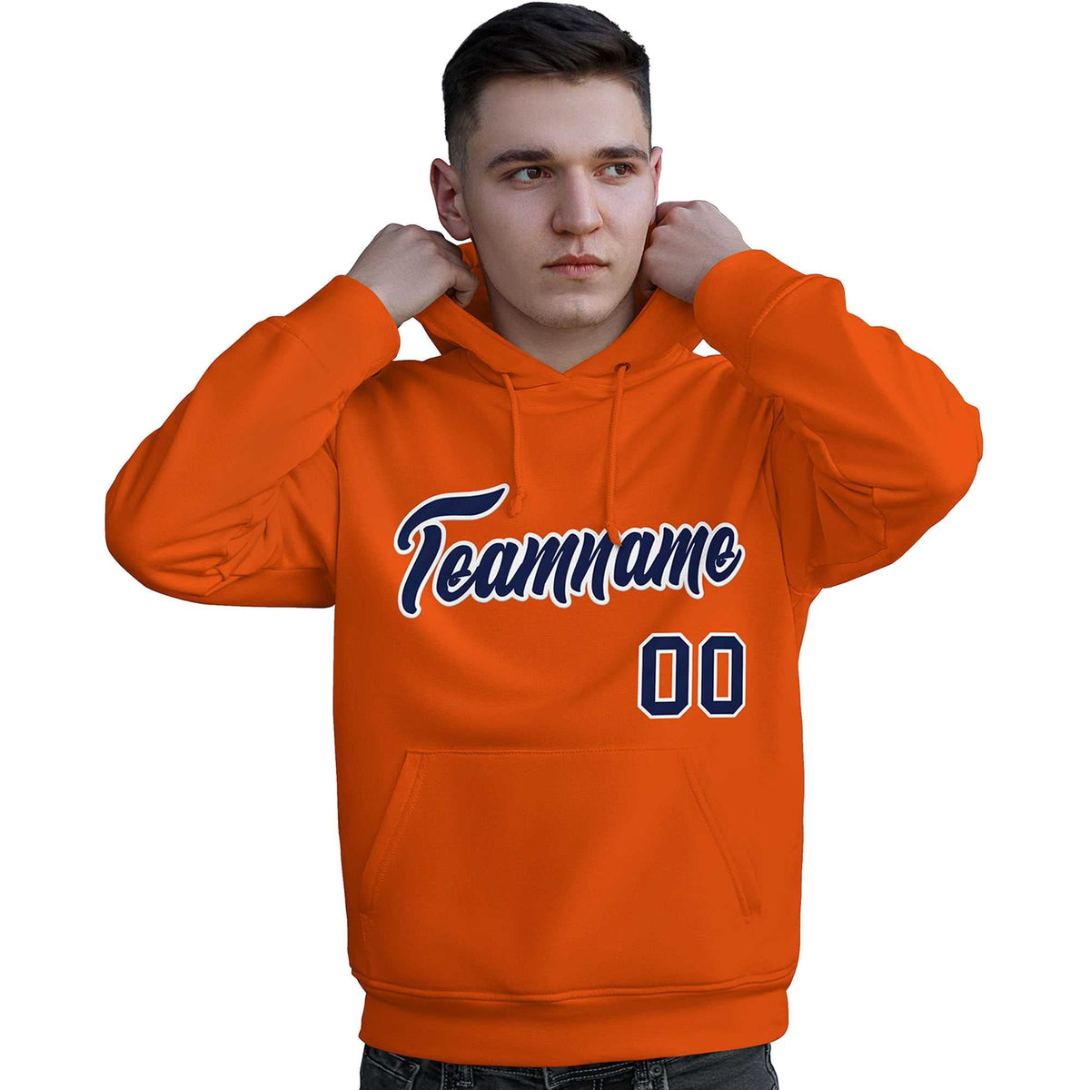 Custom Orange Royal-White Classic Style Personalized Sport Pullover Hoodie| KXKSHOP