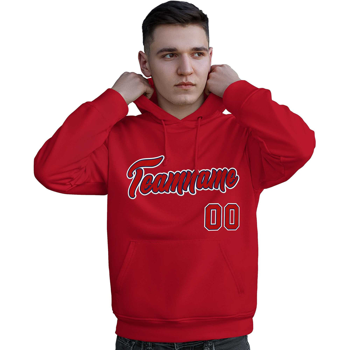 Custom Red Royal-White Classic Style Personalized Sport Pullover Hoodie| KXKSHOP