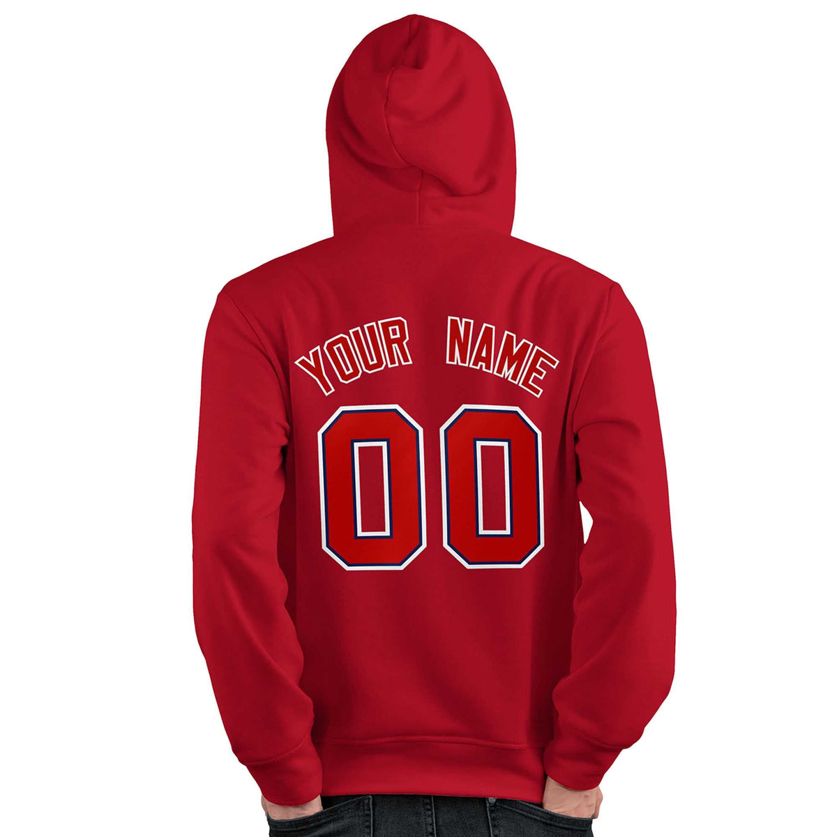 Custom Red Royal-White Classic Style Personalized Sport Pullover Hoodie| KXKSHOP