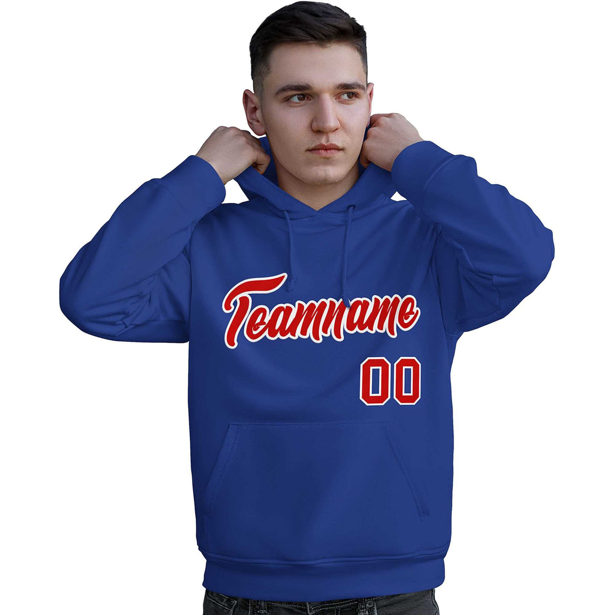 Custom Royal Red-White Classic Style Personalized Sport Pullover Hoodie| KXKSHOP