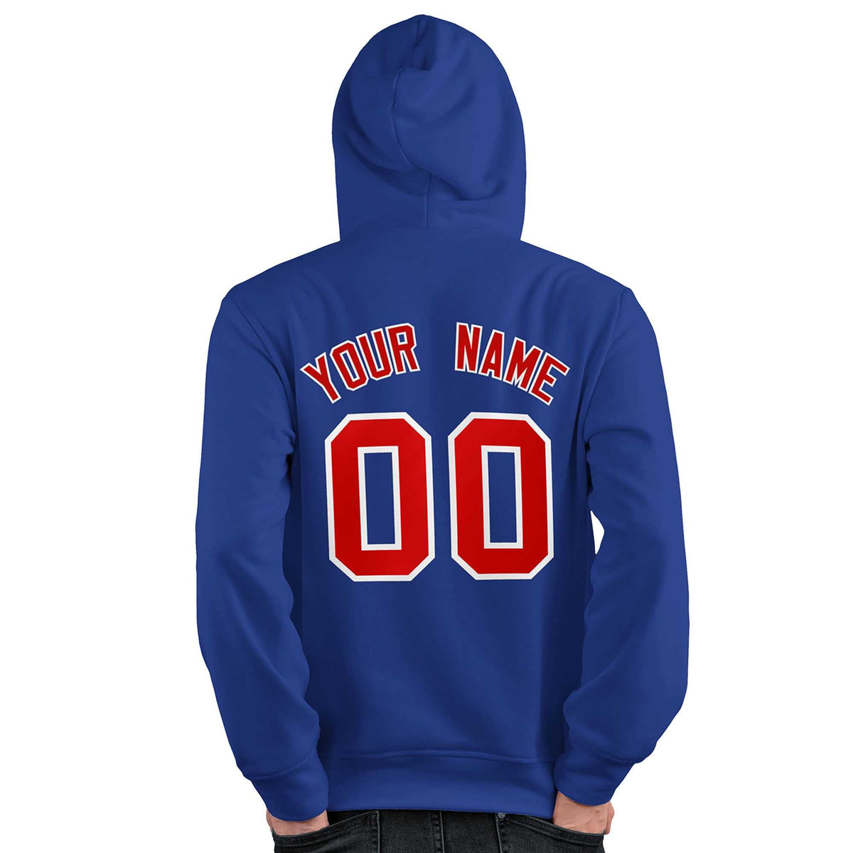 Custom Royal Red-White Classic Style Personalized Sport Pullover Hoodie| KXKSHOP
