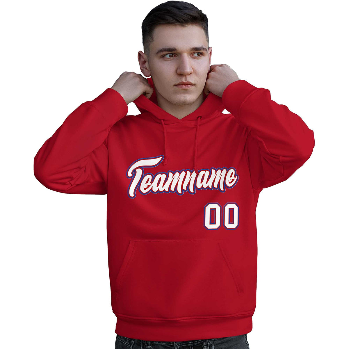 Custom Red White-Royal Classic Style Personalized Sport Pullover Hoodie| KXKSHOP