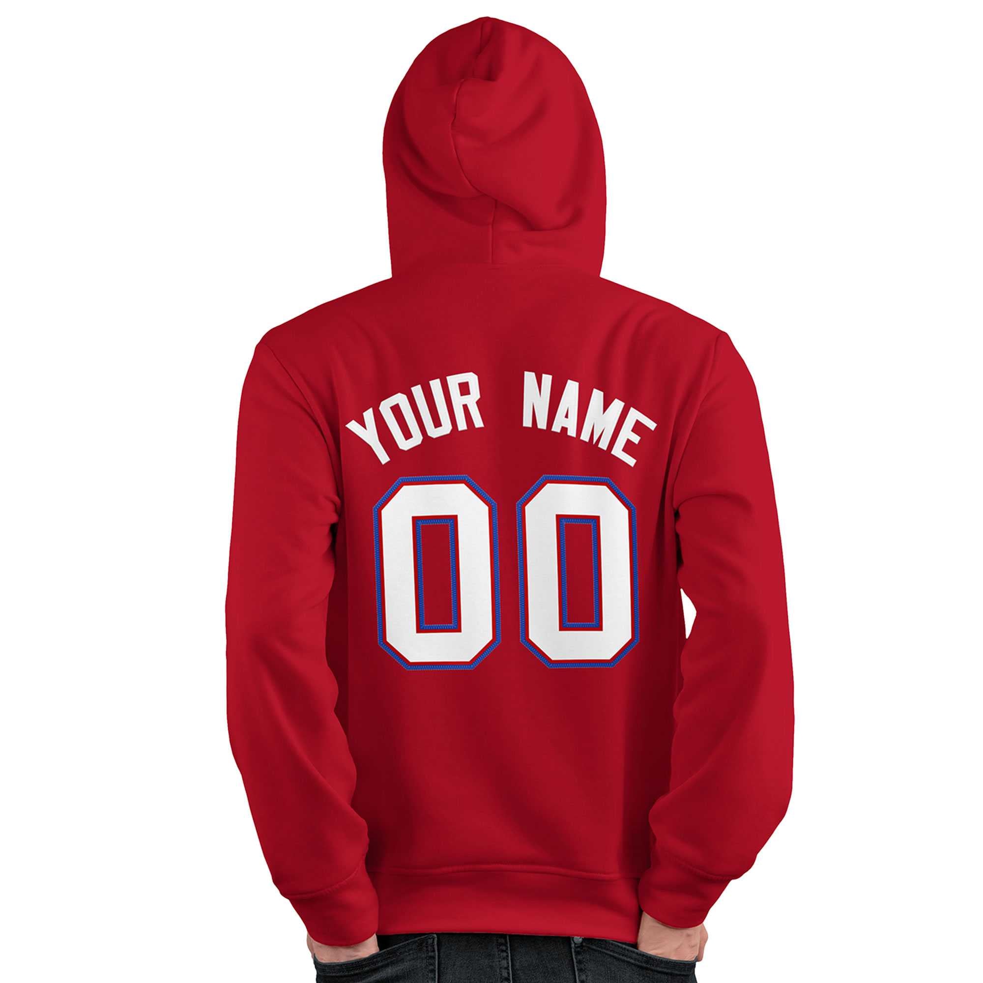 Custom Red White-Royal Classic Style Personalized Sport Pullover Hoodie| KXKSHOP