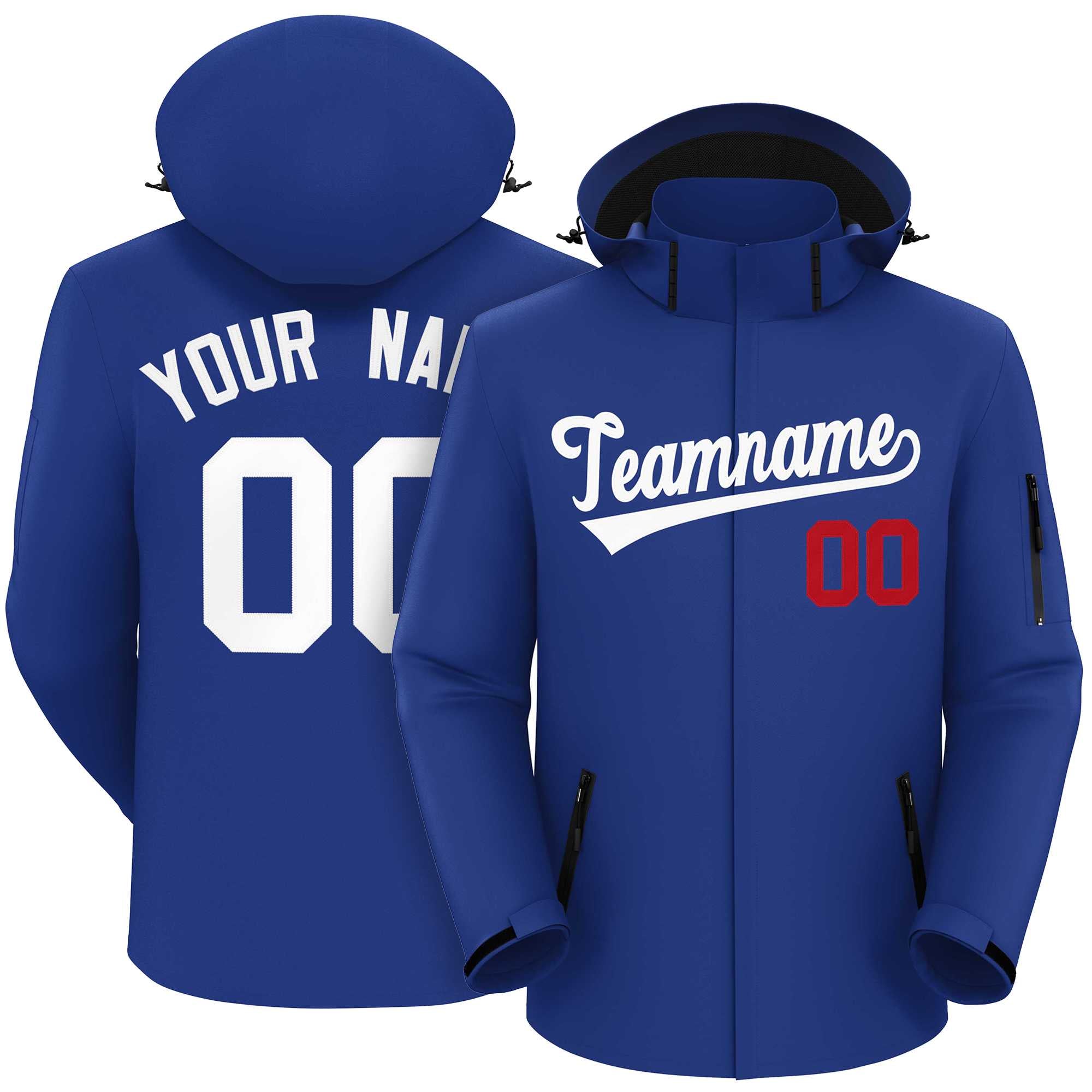 Custom Royal White Classic Style Waterproof Jacket