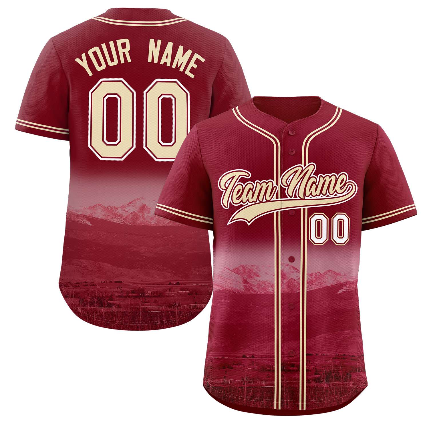 Custom Crimson Khaki-Crimson Denver City Connect Baseball Jersey