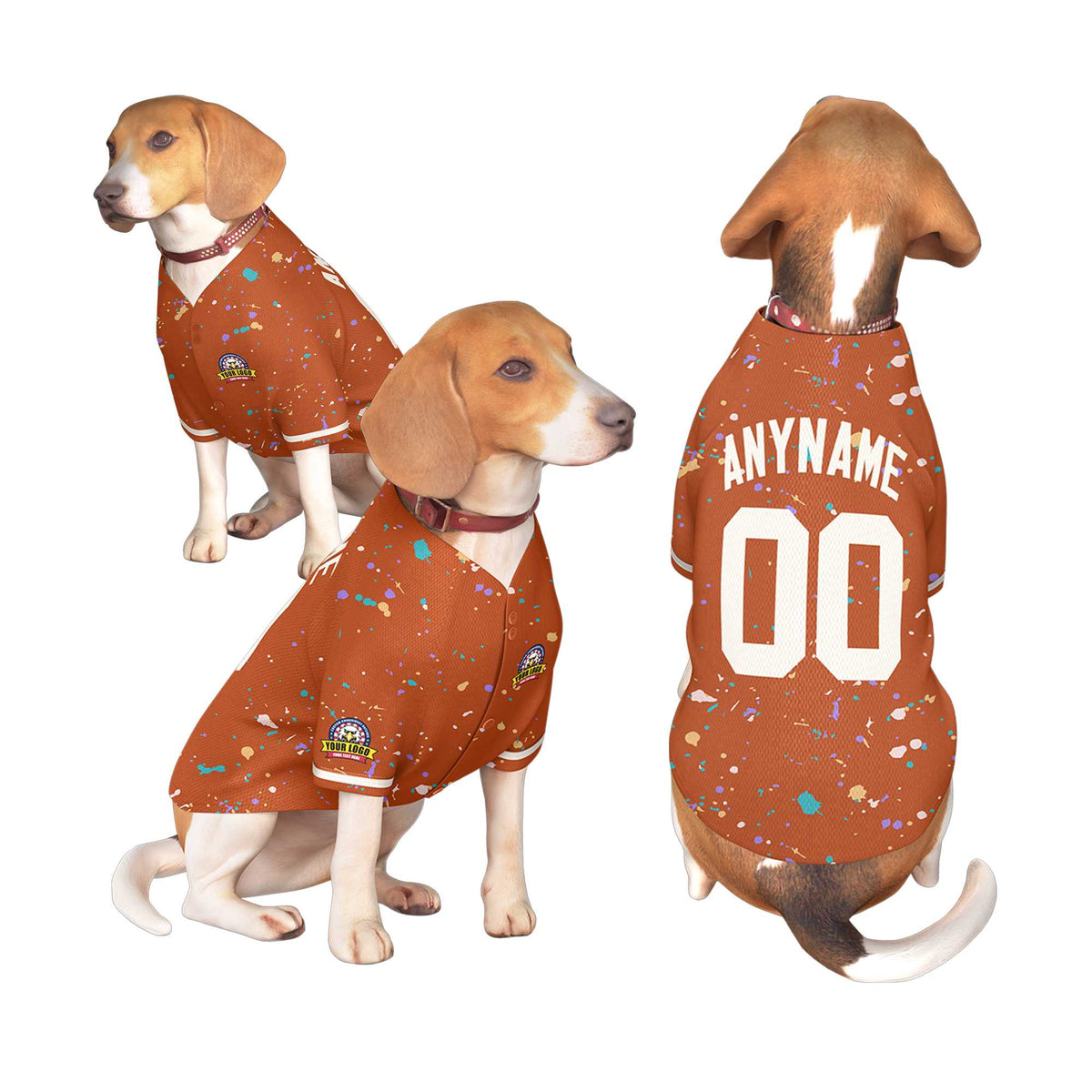 Custom Texas Orange Cream Personalized Splash Graffiti Pattern Dog Jersey |KXKSHOP