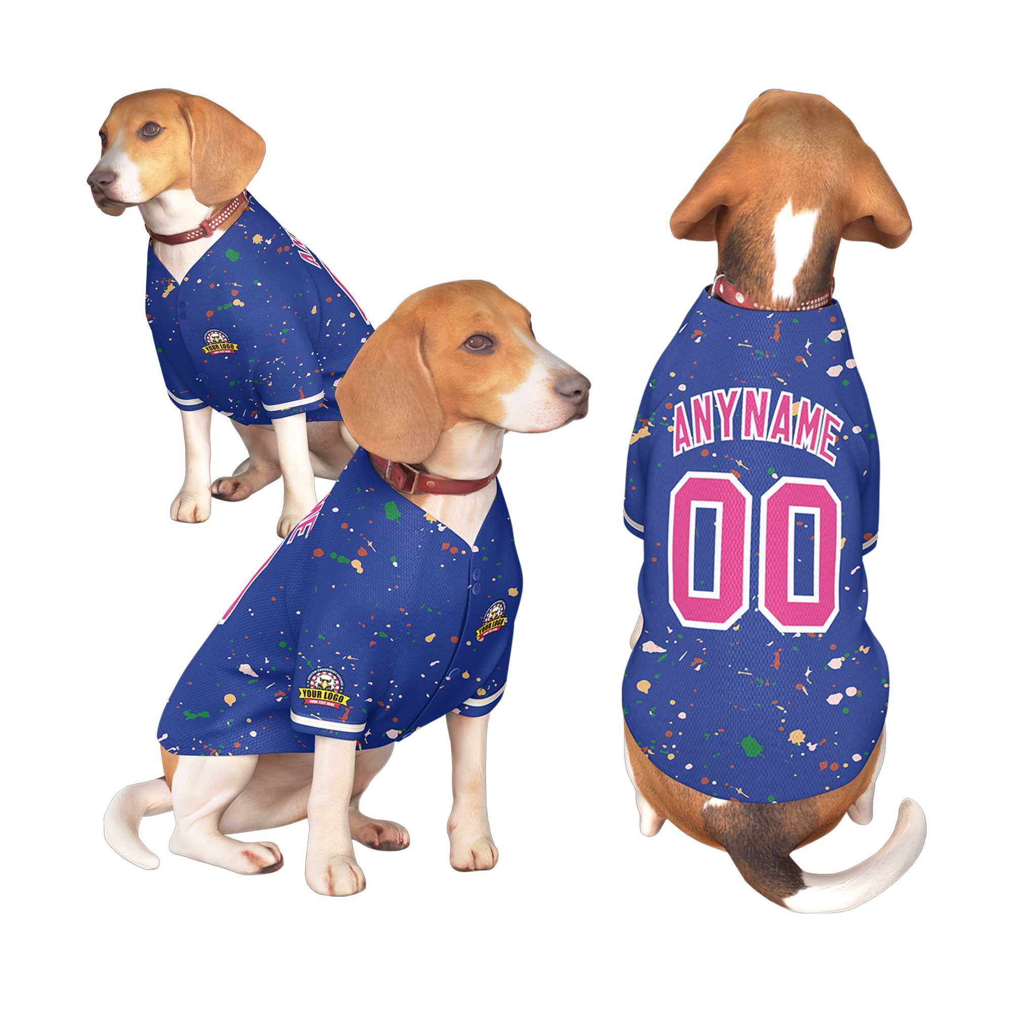 Custom Royal Rose Red Personalized Splash Graffiti Pattern Dog Jersey |KXKSHOP