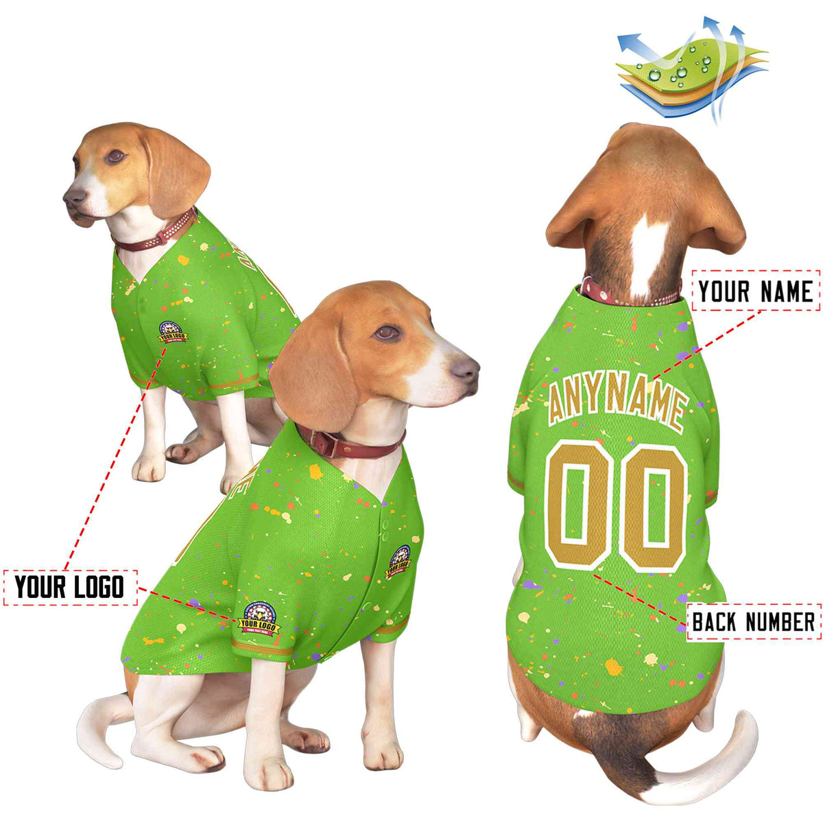Custom Black Kelly Green Classic Style Dog Jersey |KXKSHOP