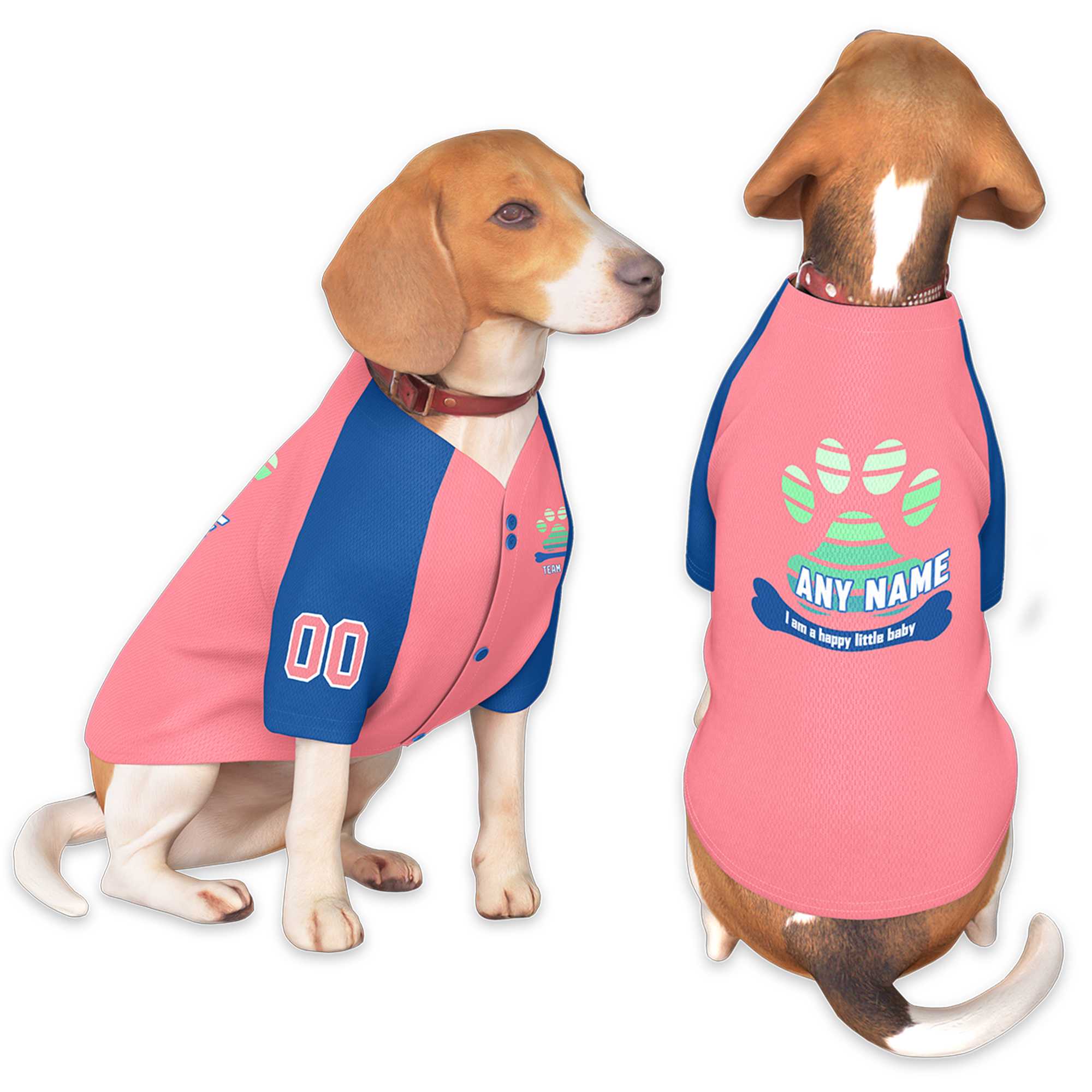 Custom Light Red Royal Raglan Sleeves Dog Jersey |KXKSHOP