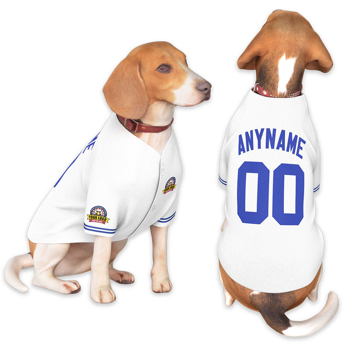 Custom White Royal Classic Style Dog Jersey |KXKSHOP