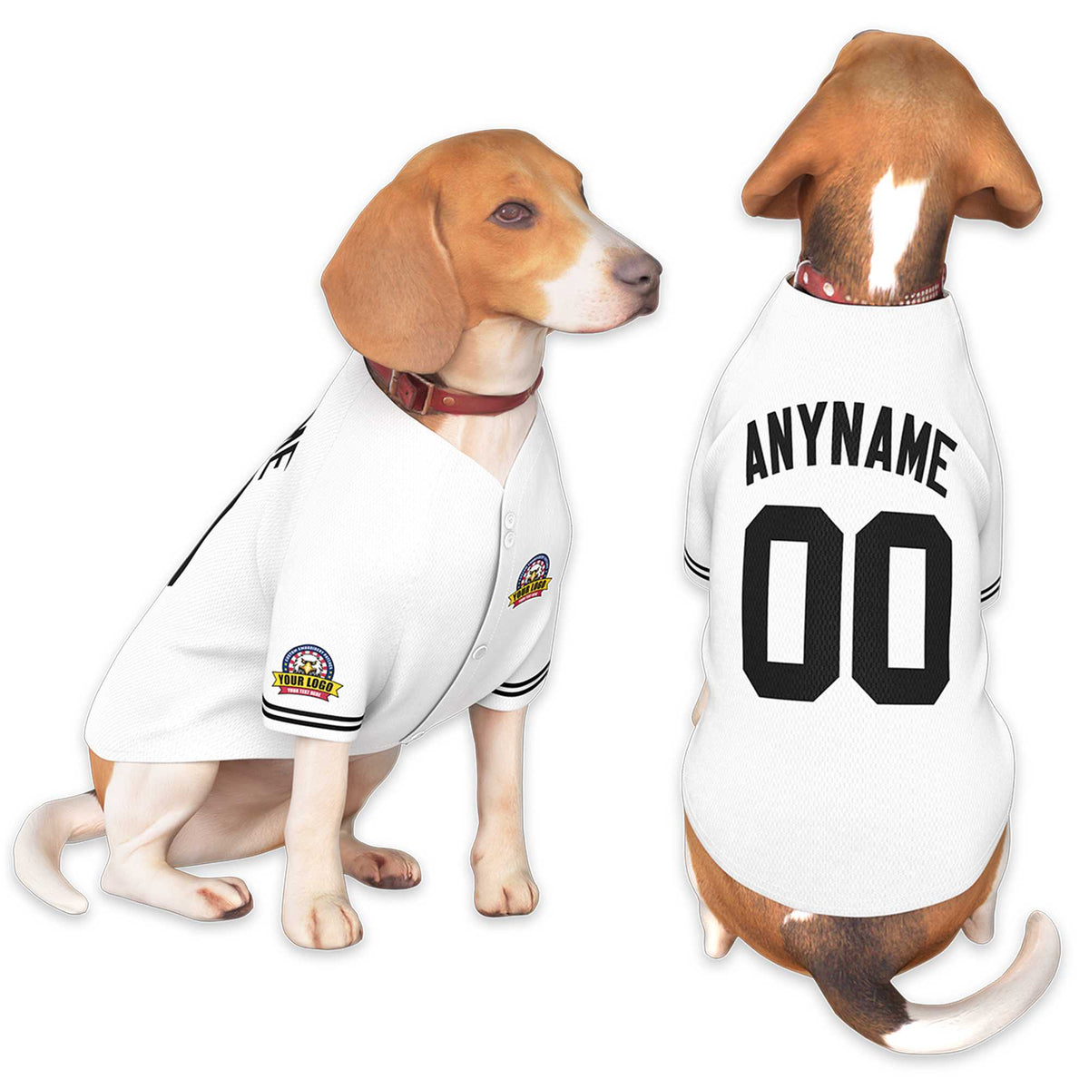 Custom White Black Classic Style Dog Jersey |KXKSHOP