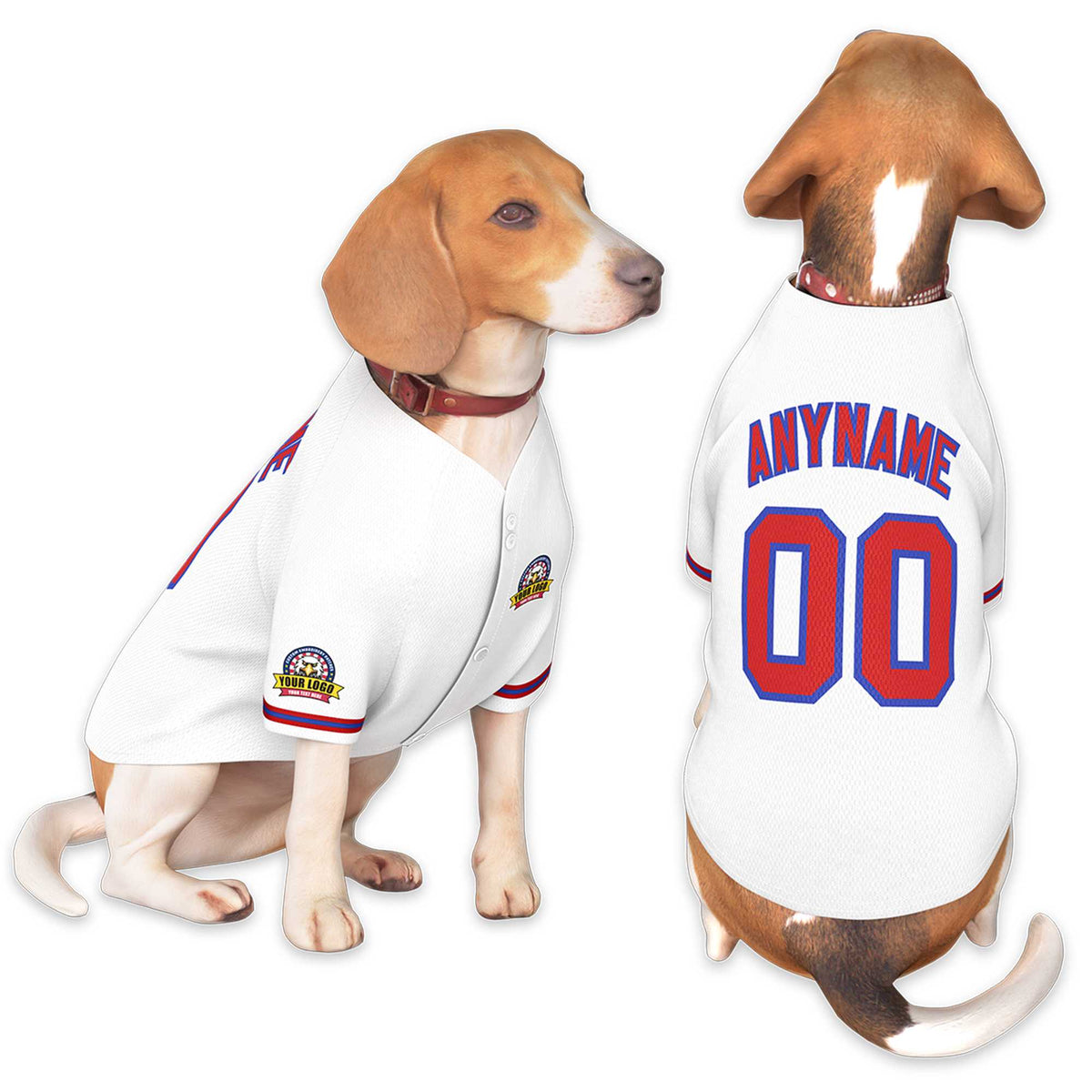 Custom White Red-Royal Classic Style Dog Jersey |KXKSHOP