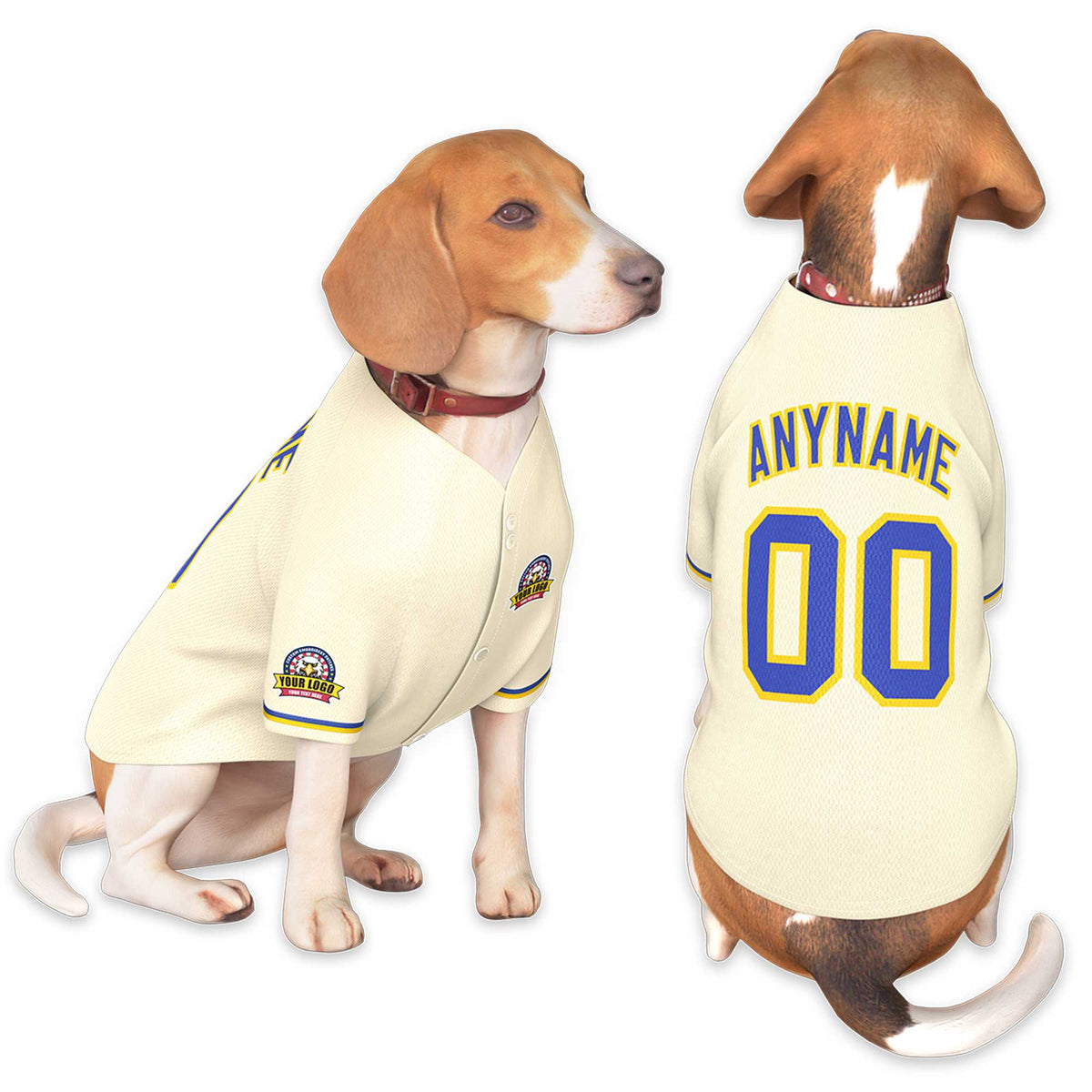 Custom Khaki Royal-Gold Classic Style Dog Jersey |KXKSHOP