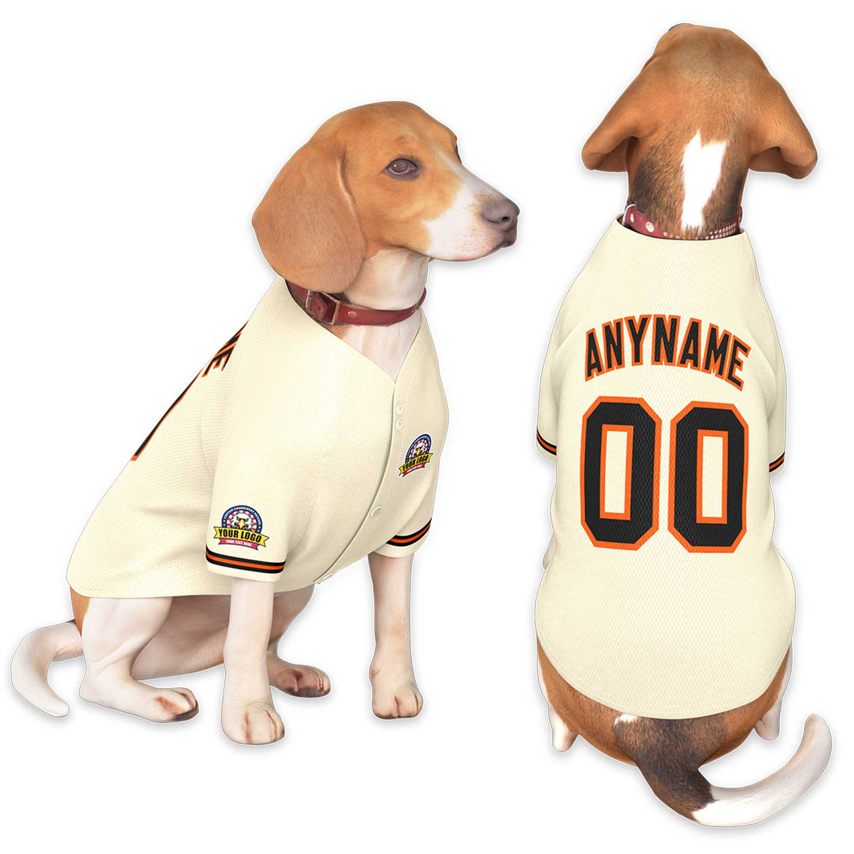 Custom Khaki Black-Orange Classic Style Dog Jersey |KXKSHOP